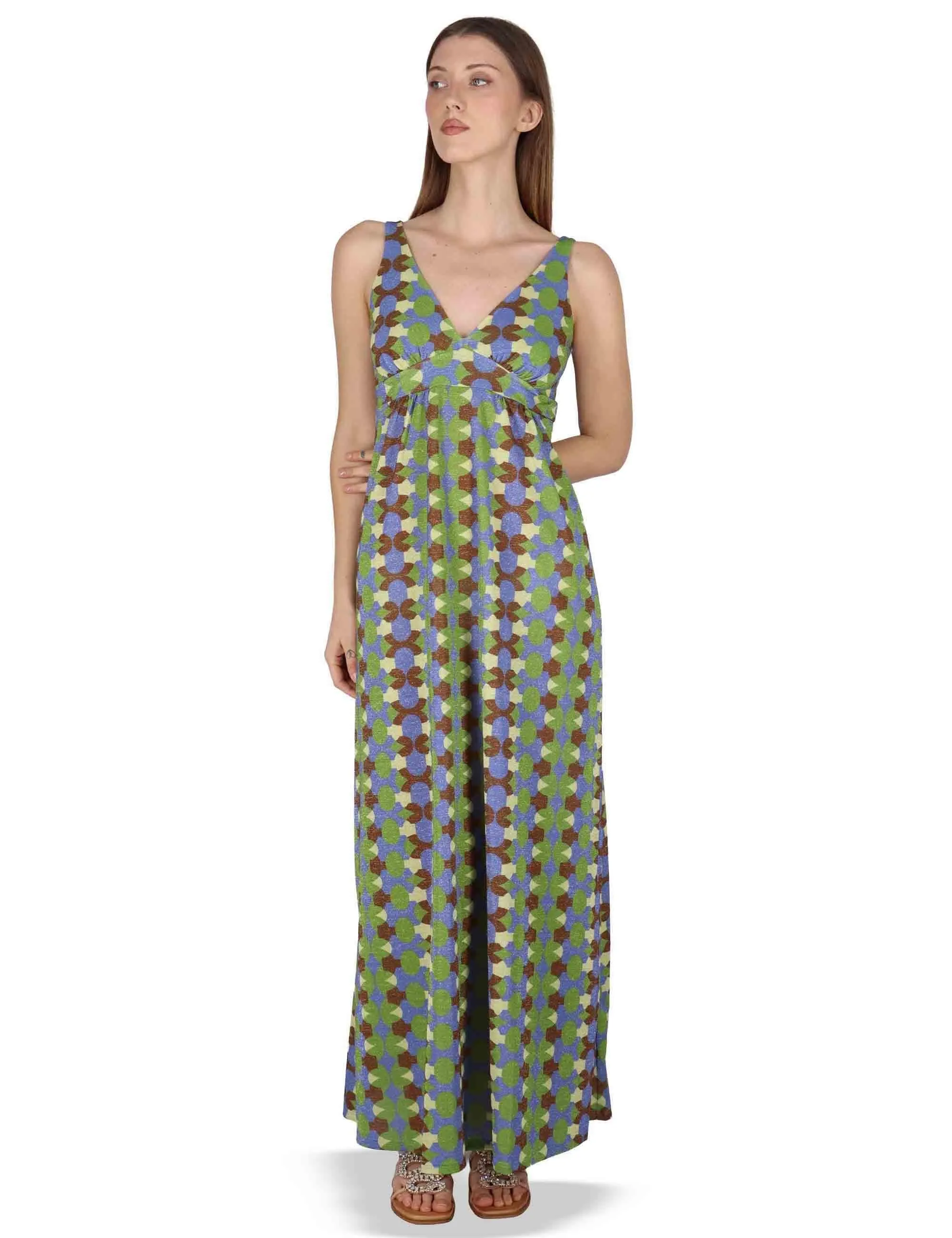 Abiti Empire Dress in jersey stampato turchese Donna JABAB0001-F1505-1261 6090 sold by Spatarella product image thumbnail 3