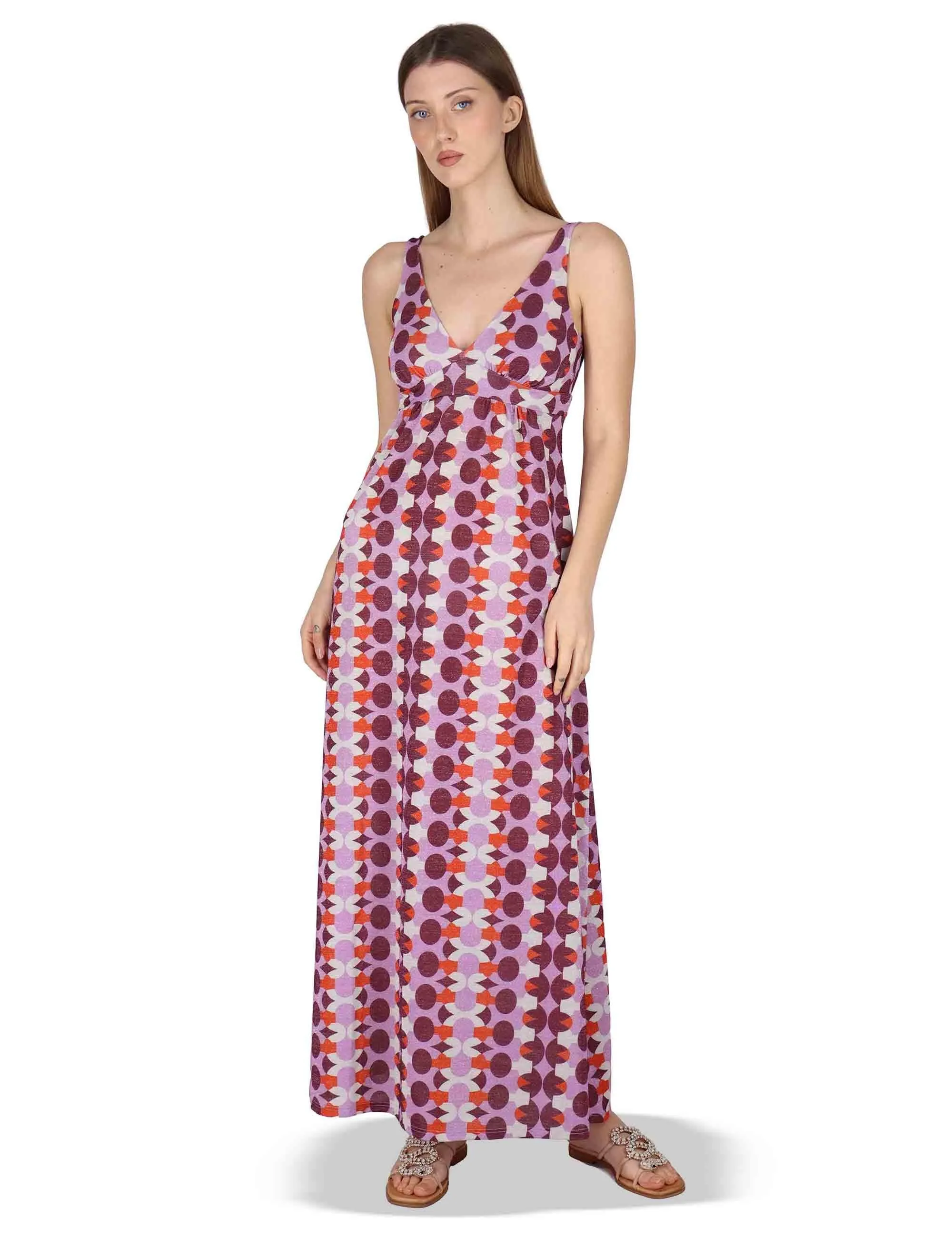 Abiti Empire Dress in jersey stampato bordeaux Donna JABAB0001-F1505-1261 4235 sold by Spatarella