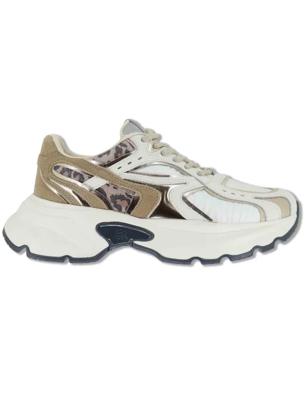 Sneakers Chunky in pelle e tessuto off white Donna DALIA 12 made by Spatarella