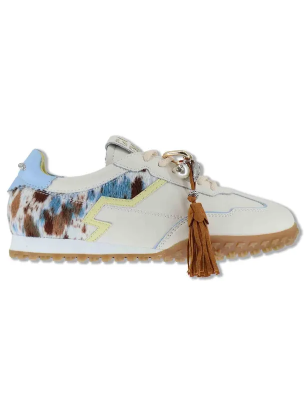 Sneakers in pelle bianca con charms Donna CIELO 06 made by Spatarella