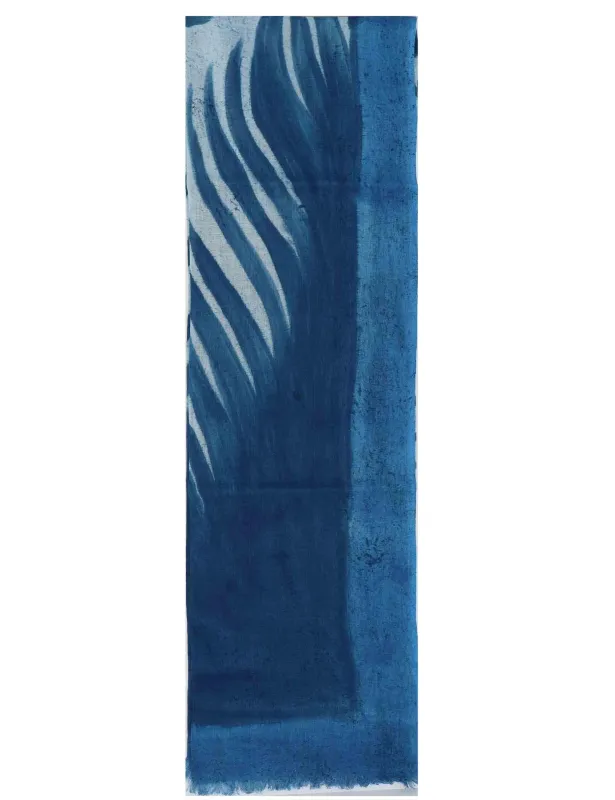 Stole Wings in misto lino blu e beige Donna 60260019 0035 made by Spatarella