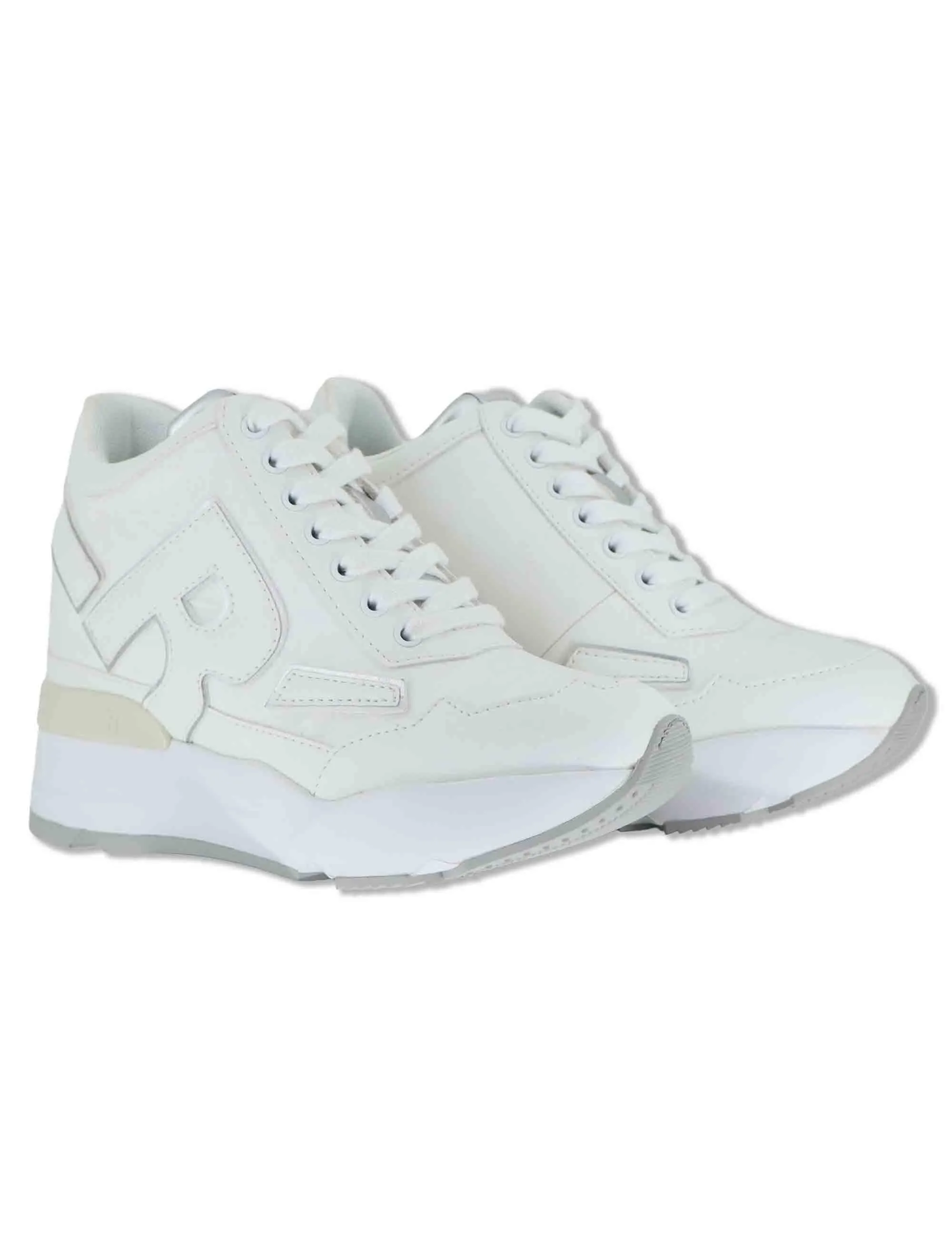 Sneakers high-top in pelle e tessuto bianco Donna 4537-84584 2 sold by Spatarella product image thumbnail 3