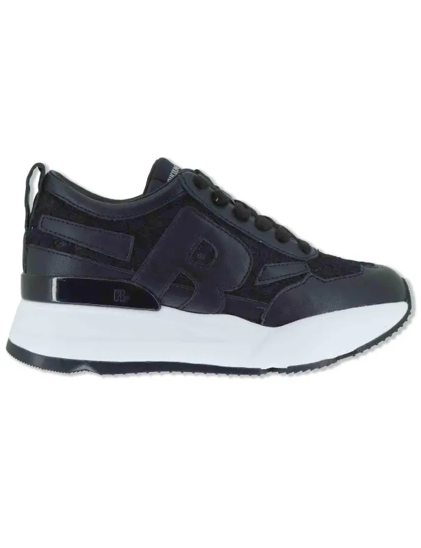 Sneakers in pelle e pizzo nero Donna 4009-84585 1 made by Spatarella