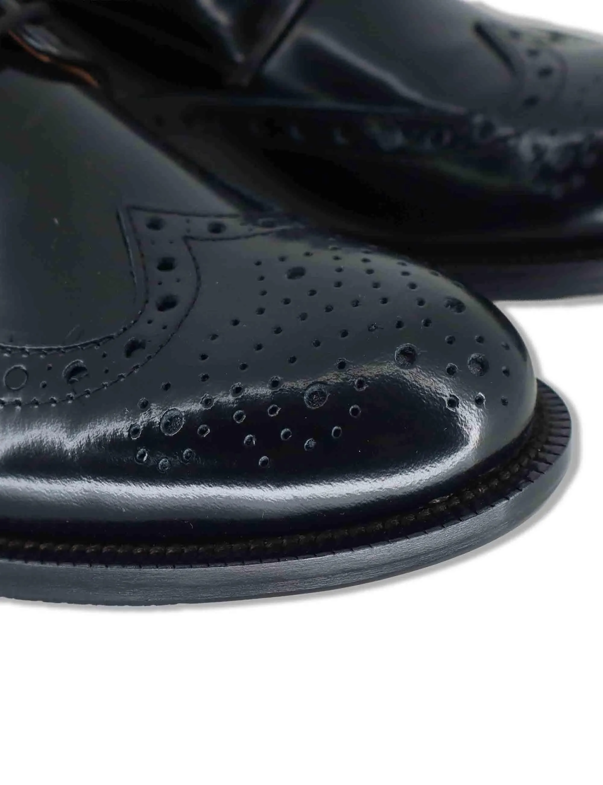 Stringate in pelle nera con impunture all'inglese Uomo SPDU608 001 sold by Spatarella product image thumbnail 4