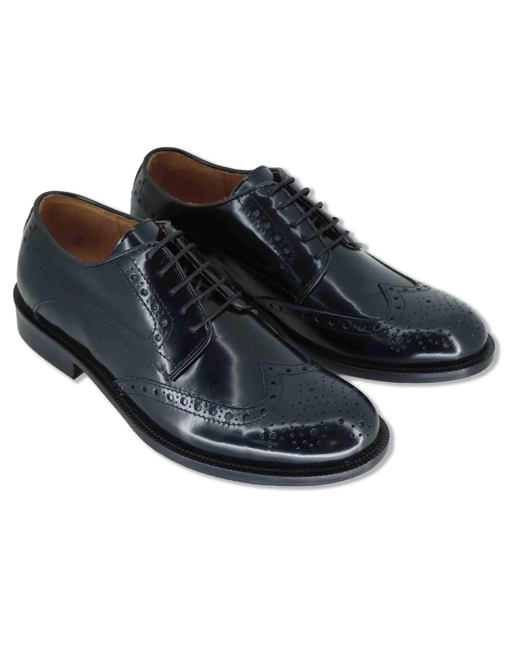 Stringate in pelle nera con impunture all'inglese Uomo SPDU608 001 sold by Spatarella product image thumbnail 3