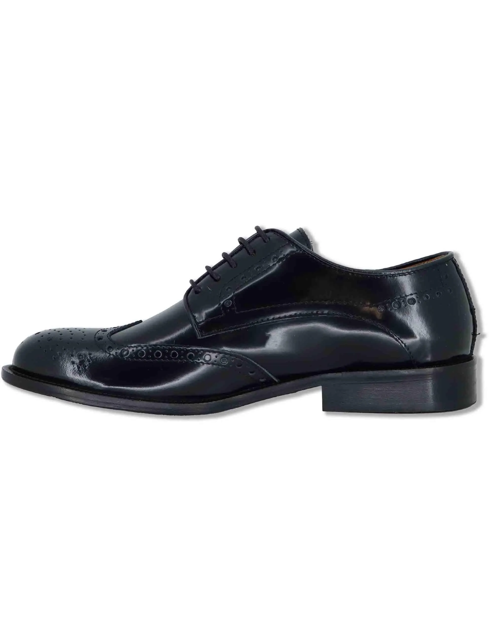 Stringate in pelle nera con impunture all'inglese Uomo SPDU608 001 sold by Spatarella product image thumbnail 2
