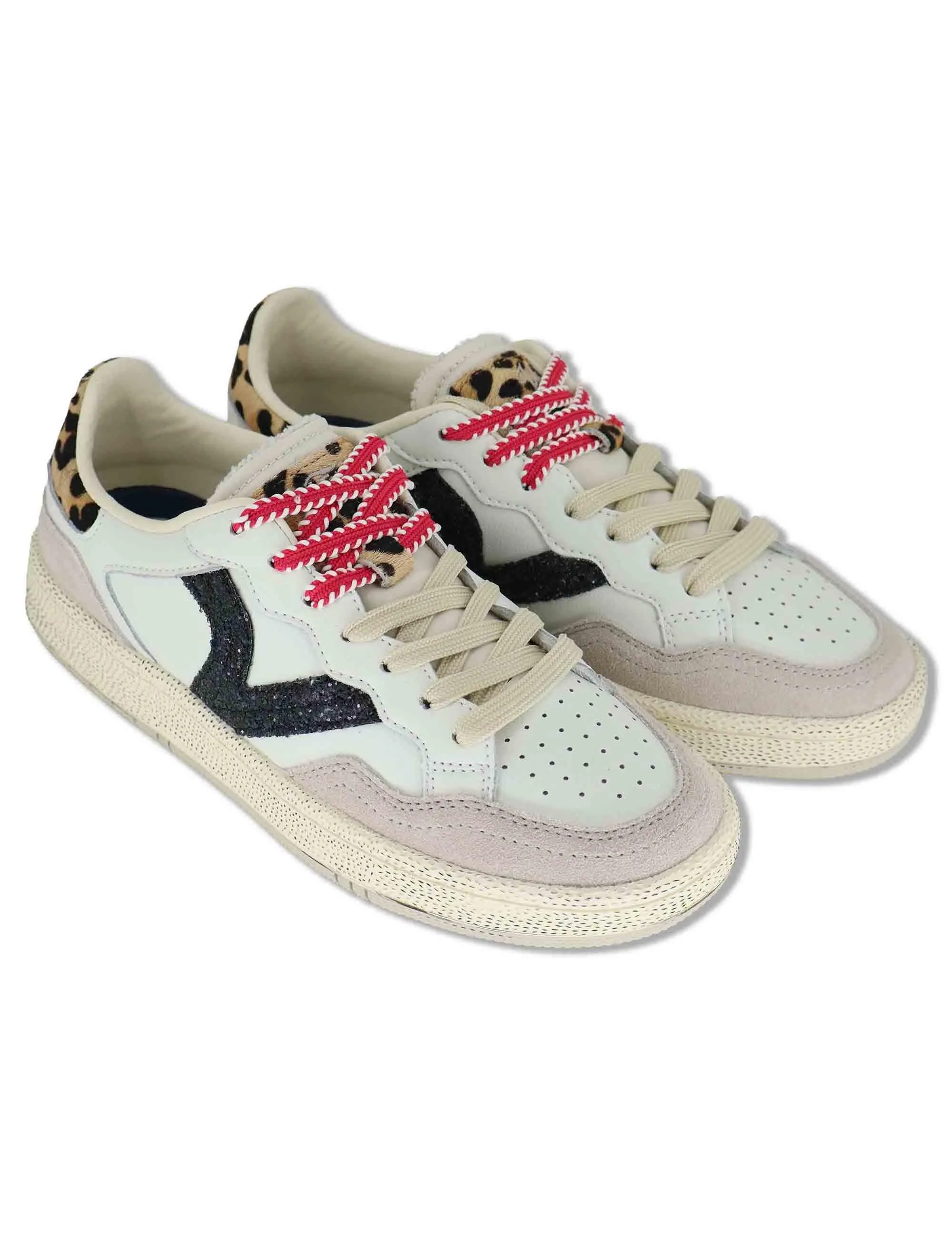 Sneakers Smesh in pelle bianca con riporti in contrasto Donna 8806117 20_Blanco sold by Spatarella product image thumbnail 3