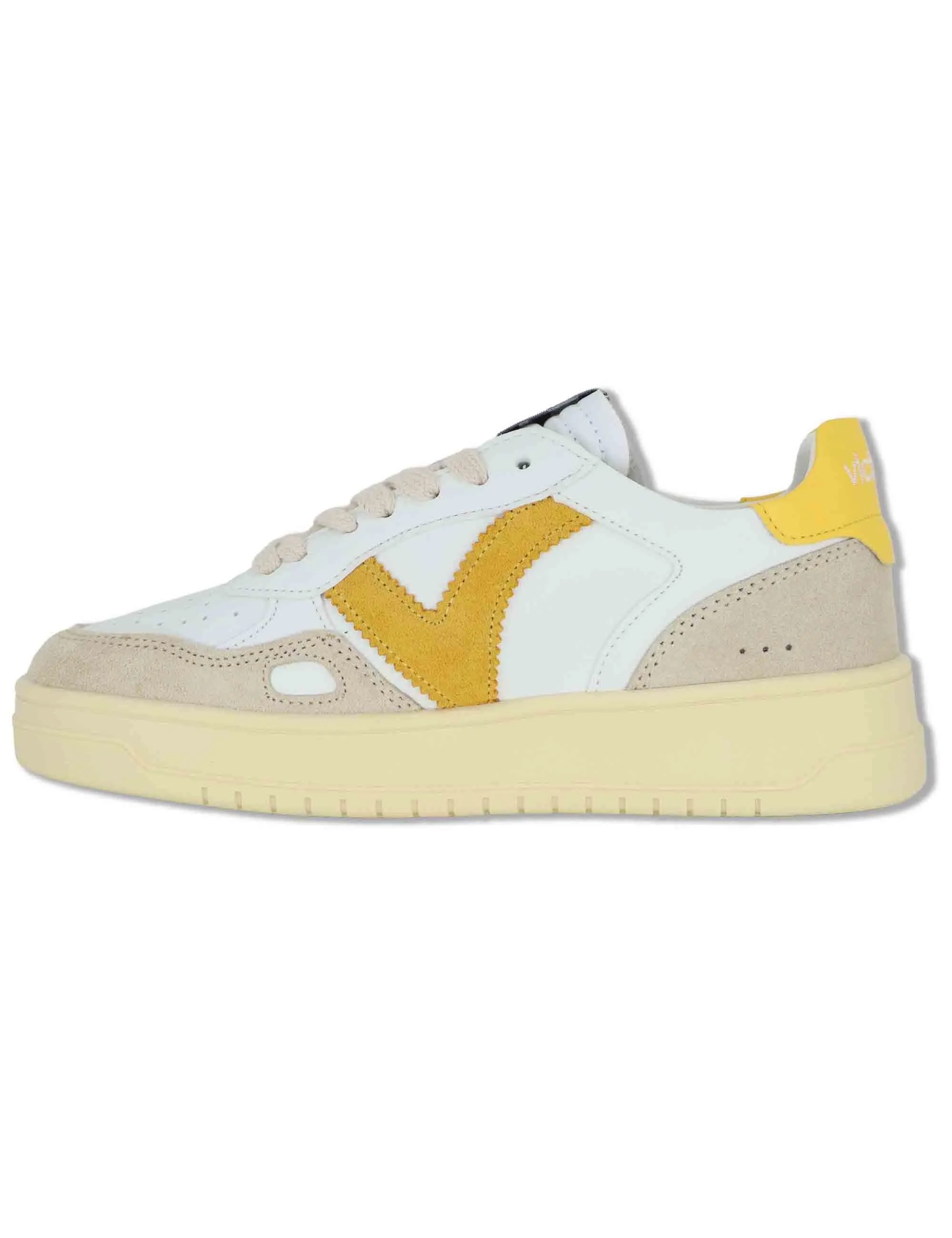 Sneakers Seul in pelle bianca con logo senape Donna 1257136 50_Amarillo sold by Spatarella product image thumbnail 2