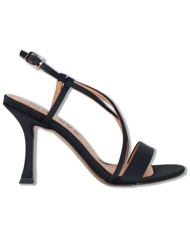 Slingback Zafiro in satin nero con tacco alto Donna 515Z75VK 03-NEGRO made by Spatarella