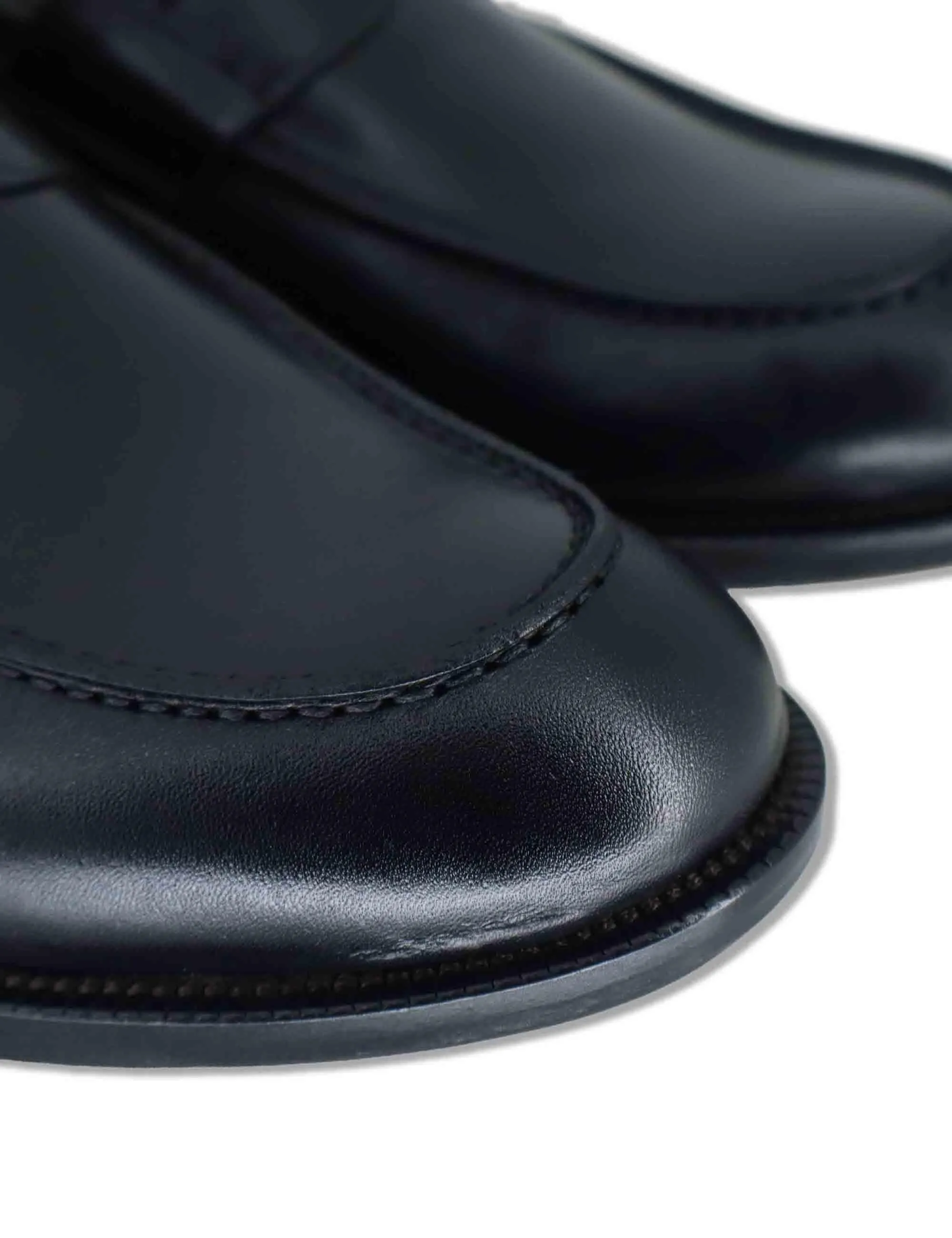 Mocassini in pelle nera con suola in cuoio Uomo SPDU601 001 sold by Spatarella product image thumbnail 4