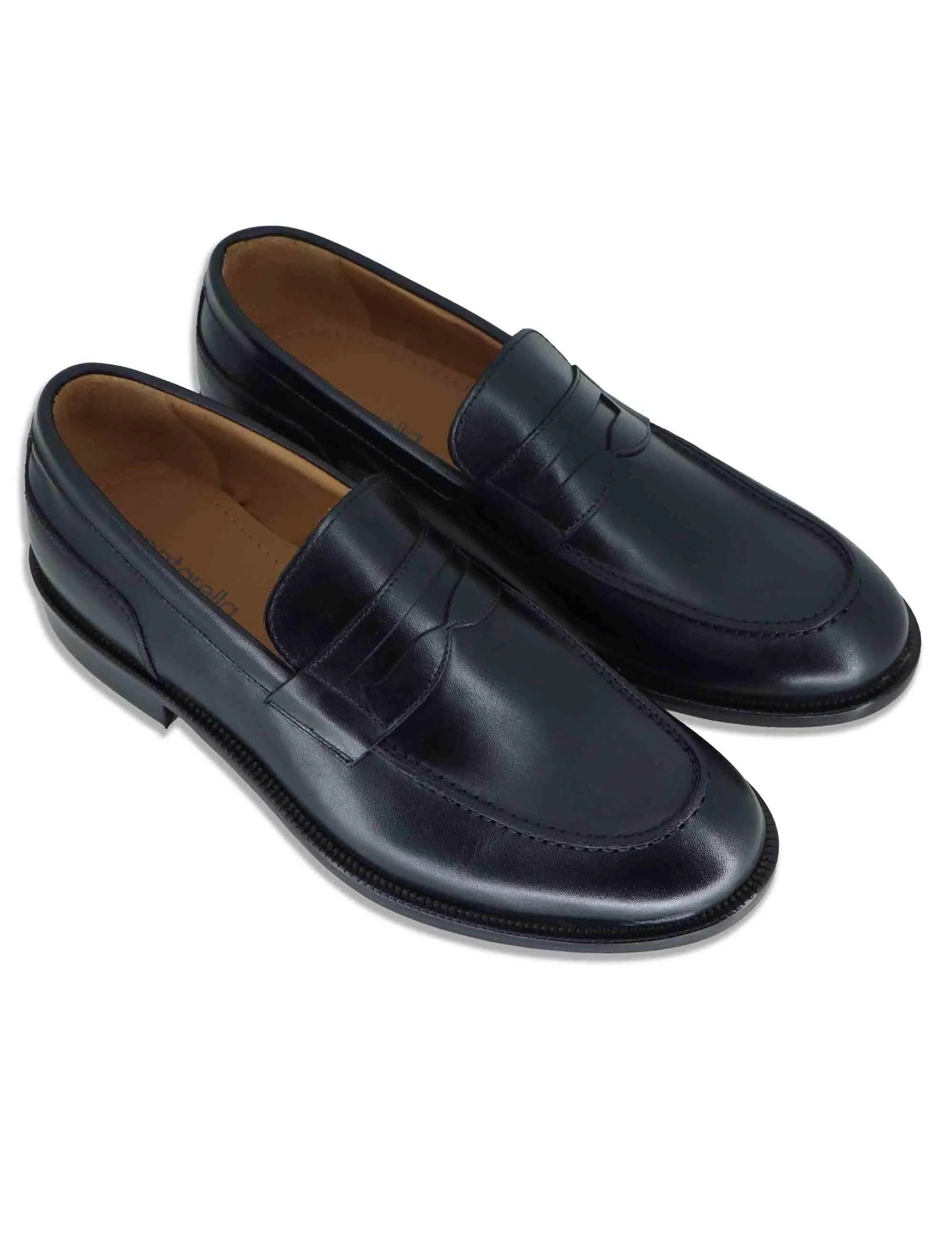Mocassini in pelle nera con suola in cuoio Uomo SPDU601 001 sold by Spatarella product image thumbnail 2