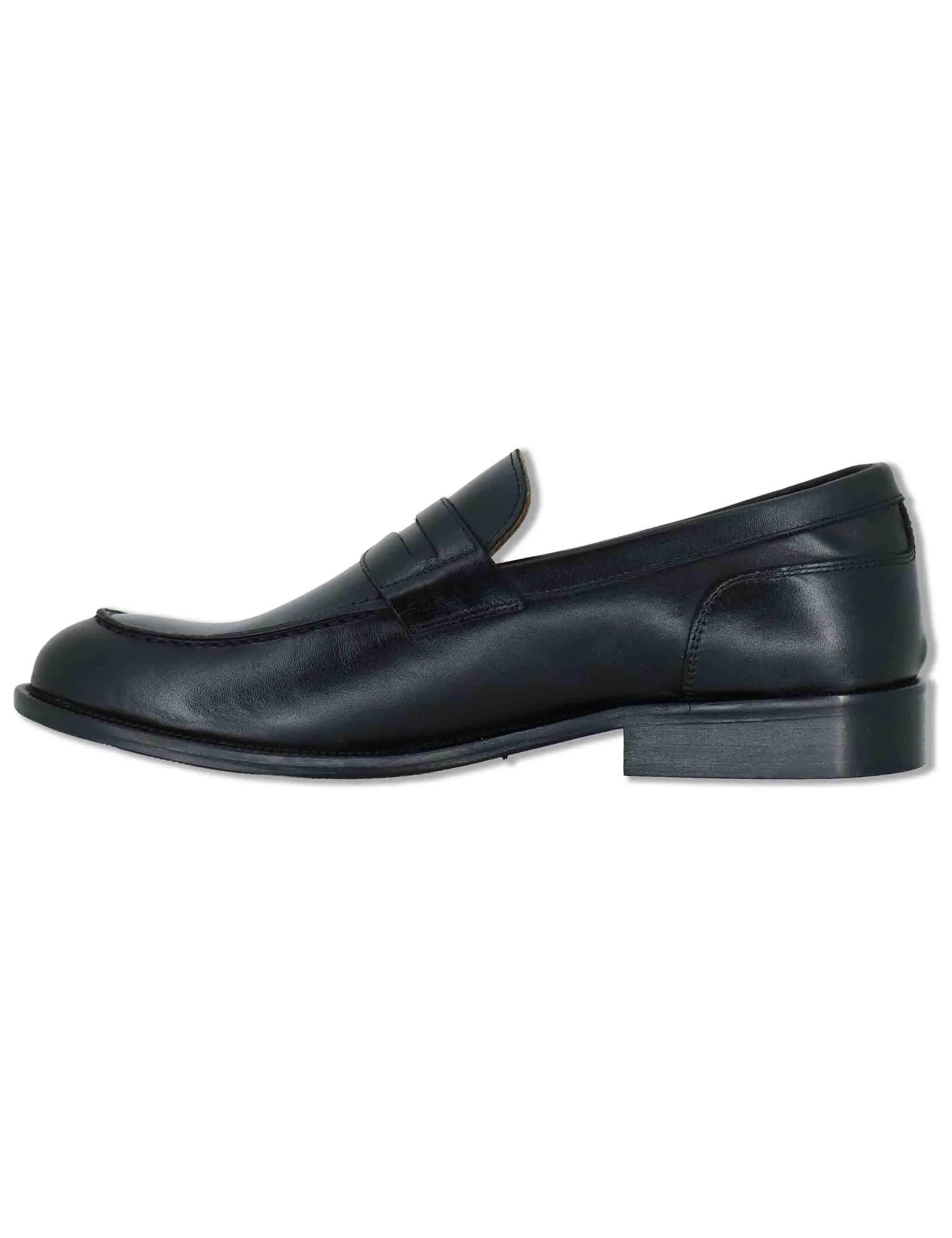 Mocassini in pelle nera con suola in cuoio Uomo SPDU601 001 sold by Spatarella product image thumbnail 3