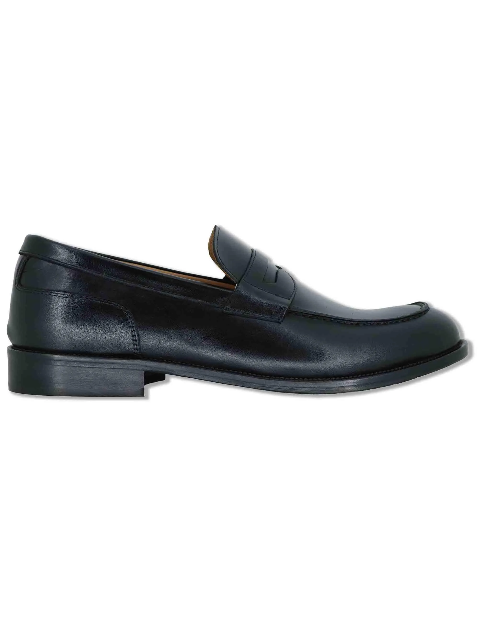 Mocassini in pelle nera con suola in cuoio Uomo SPDU601 001 sold by Spatarella