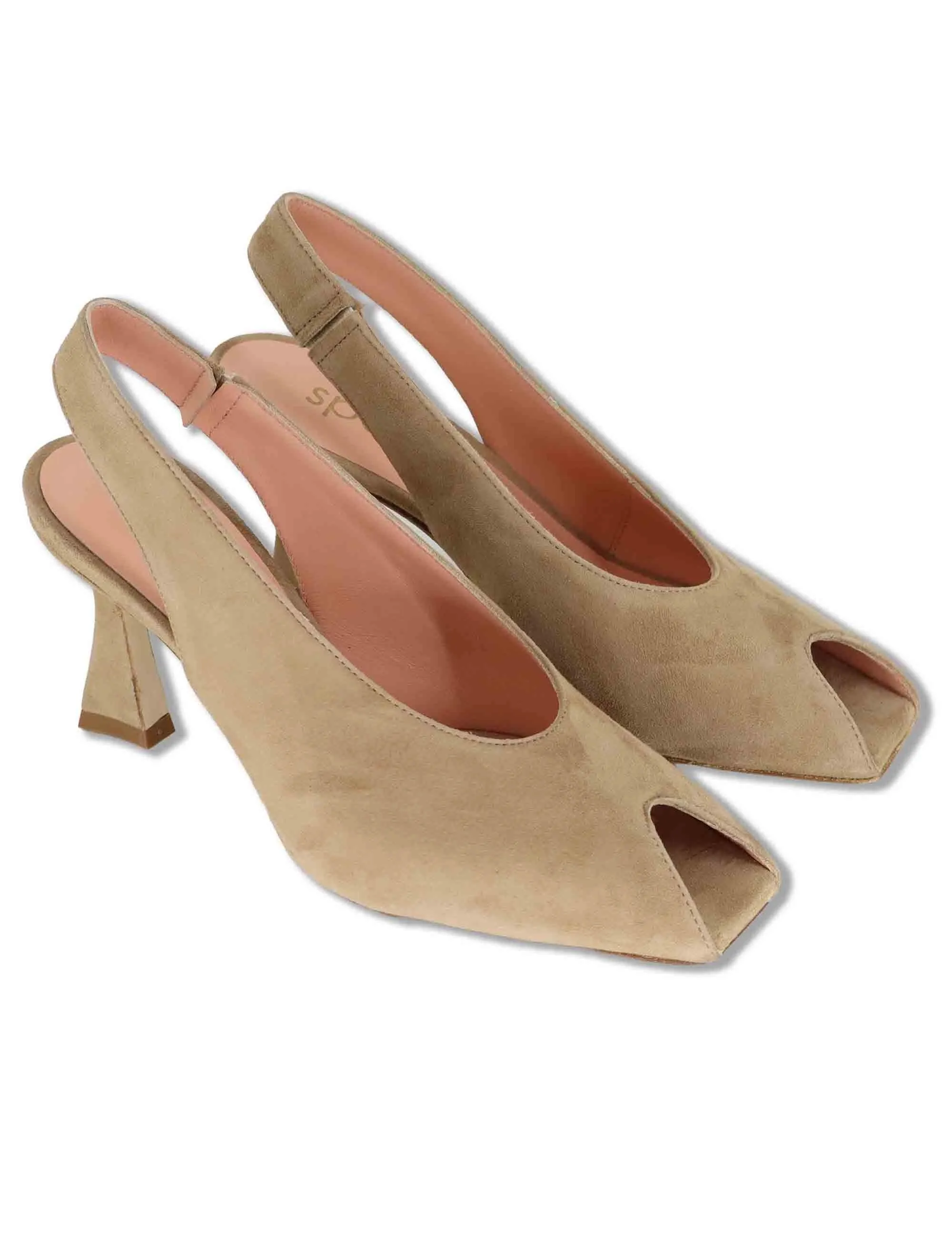 Slingback in camoscio beige tacco alto Donna SP2500 014 sold by Spatarella product image thumbnail 3