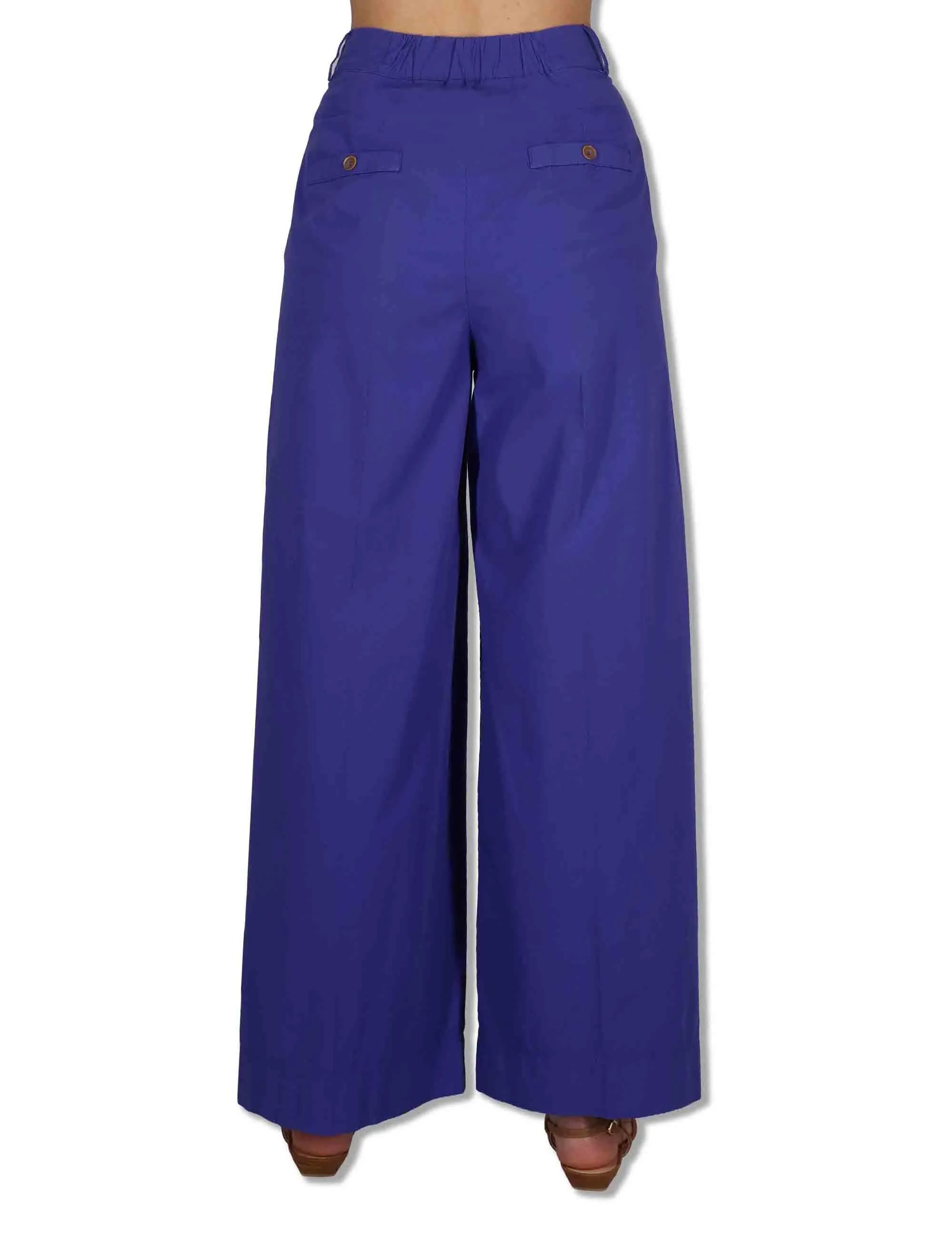 Pantaloni Wide Leg Cargo-Chic in cotone blu Donna PILEA OVO_IRIS sold by Spatarella product image thumbnail 4