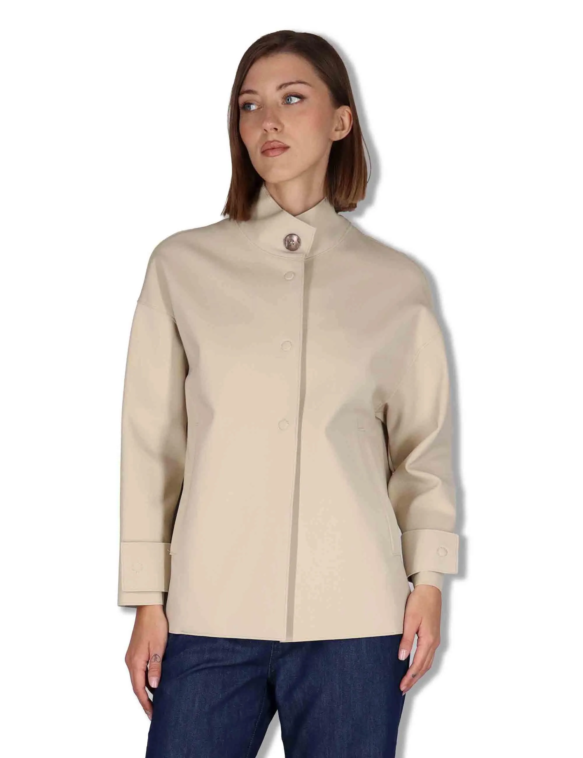 Gicche Sanzio in tessuto tecnico naturale monopetto Donna 50260005 031 sold by Spatarella product image thumbnail 3