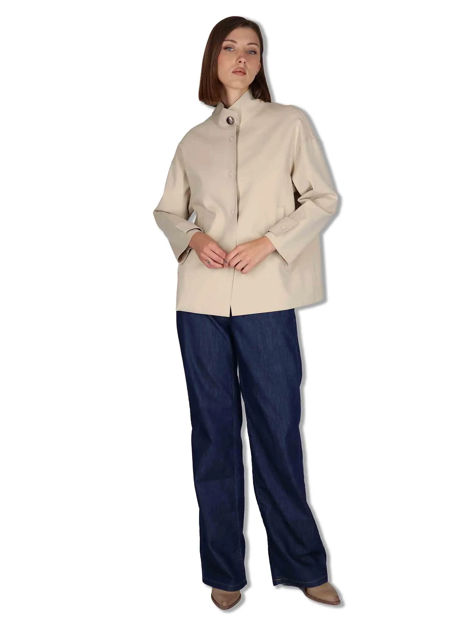 Gicche Sanzio in tessuto tecnico naturale monopetto Donna 50260005 031 sold by Spatarella product image thumbnail 2