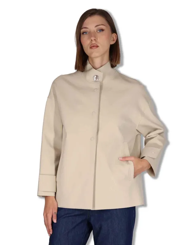 Gicche Sanzio in tessuto tecnico naturale monopetto Donna 50260005 031 made by Spatarella