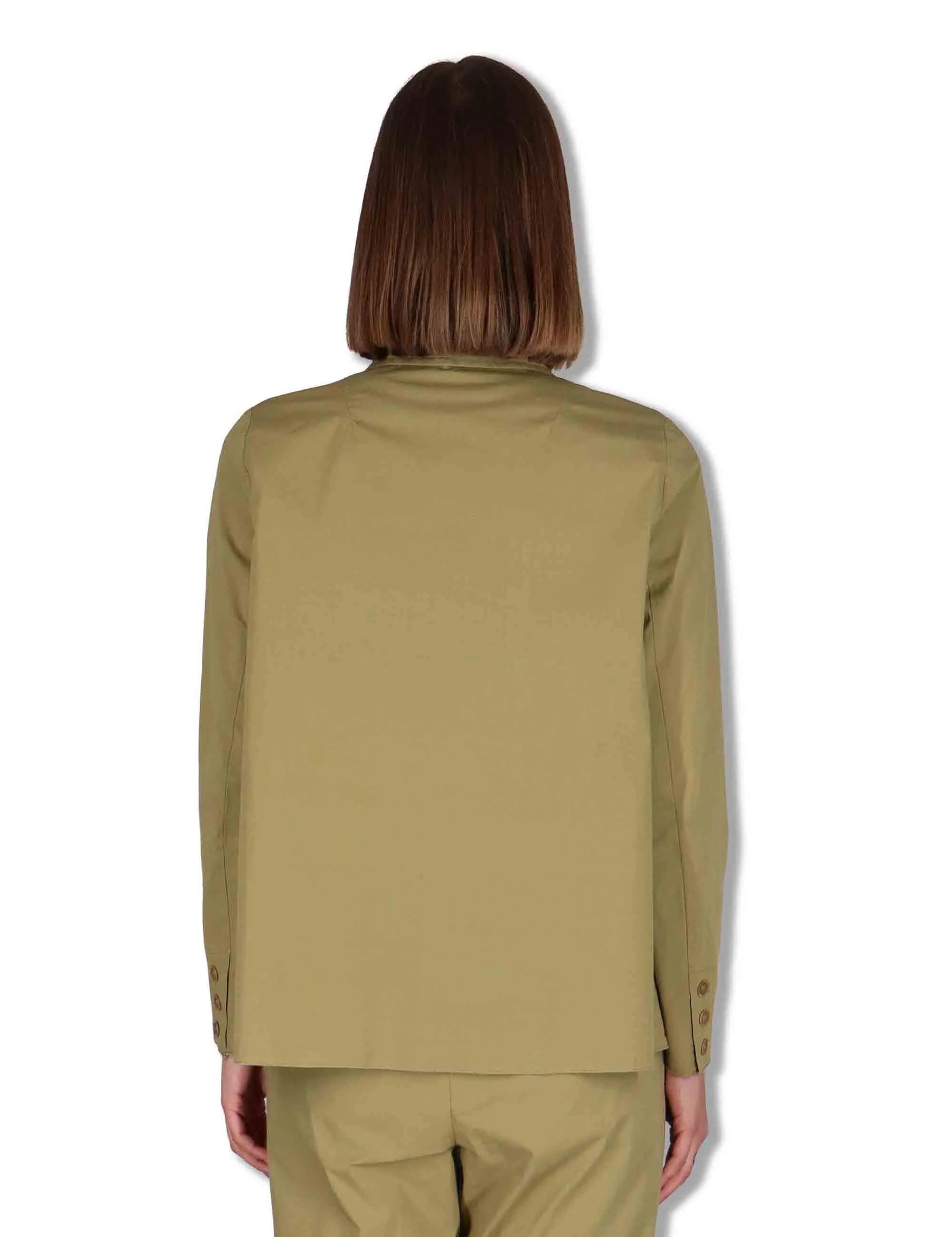 Blazer monopetto in cotone stretch kaki Donna BEL OVO_KAKI sold by Spatarella product image thumbnail 5