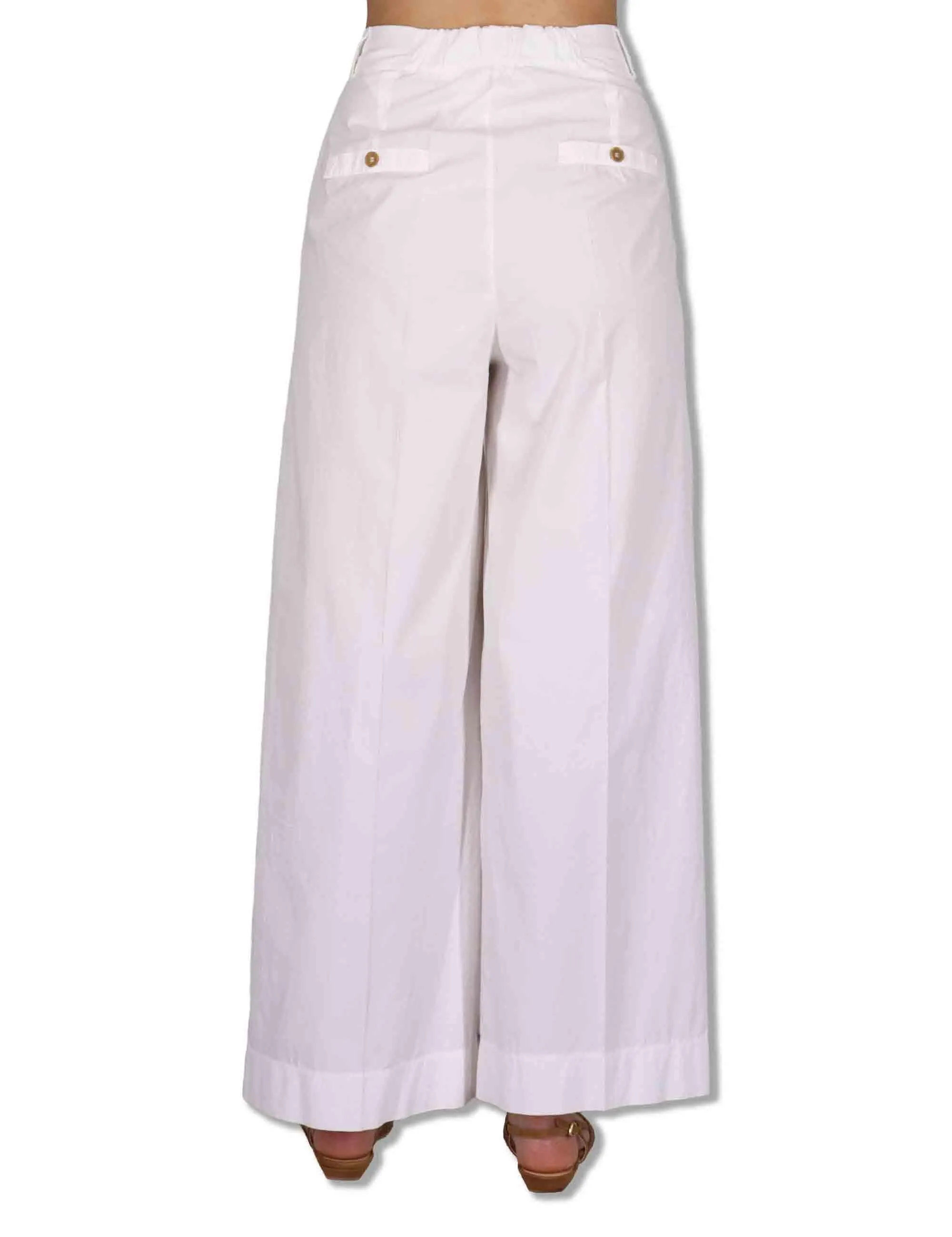 Pantaloni Wide Leg Cargo-Chic in cotone bianco Donna PILEA OVO_WHITE sold by Spatarella product image thumbnail 4