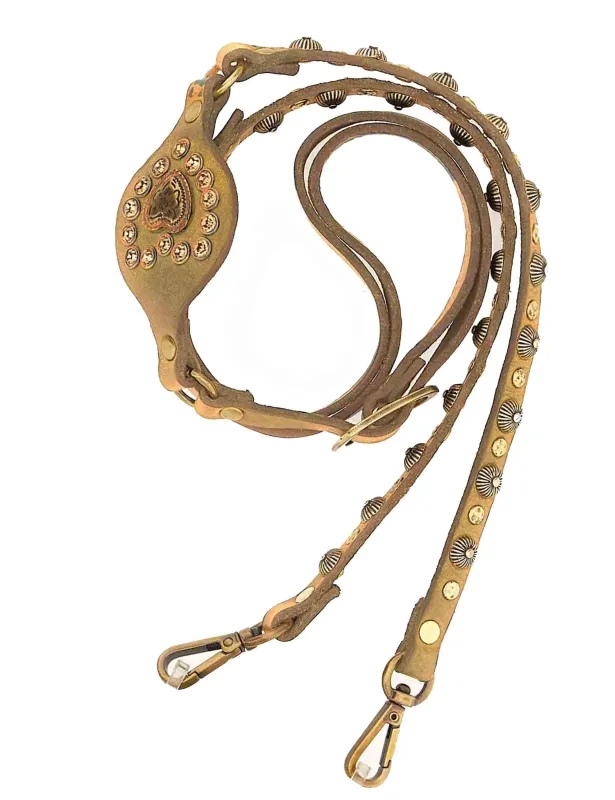 Tracolle in pelle beige con borchie Donna C044730ND X2961 C0539 made by Campomaggi