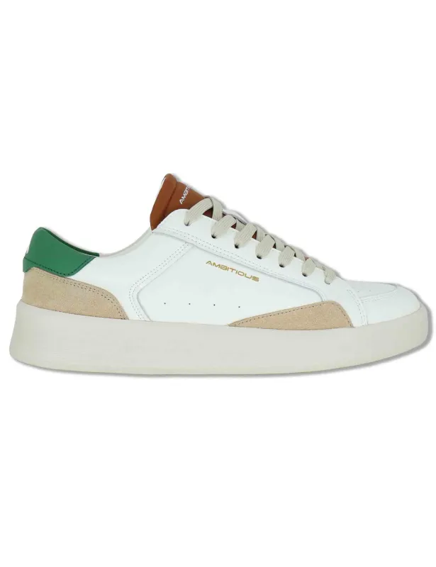 Sneakers Brixton in pelle off white con suola eco-light Uomo 14323 T3451AM made by Spatarella
