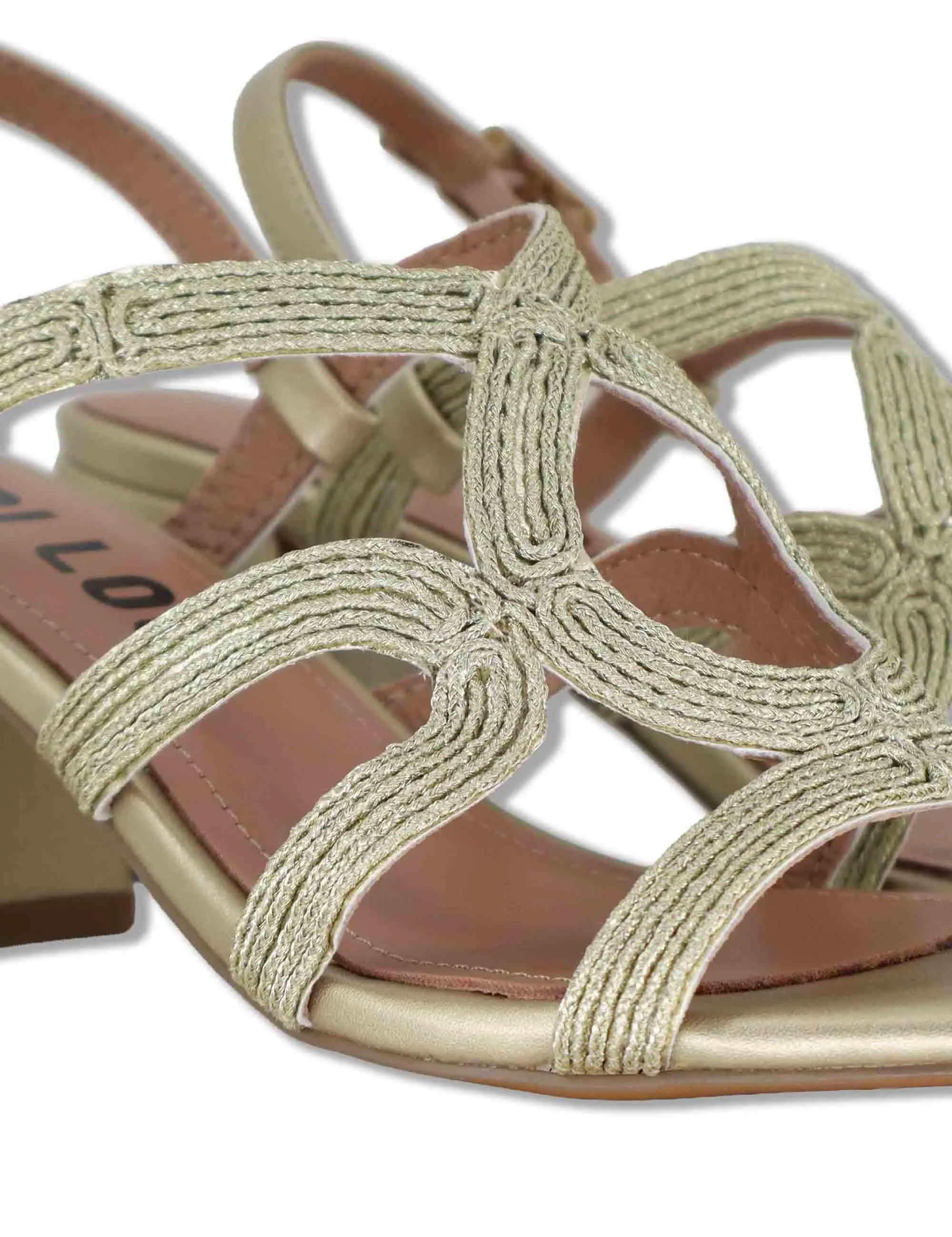 Sandali slingback Meli in pelle e tessuto oro Donna 876Z94HG 04-ORO sold by Spatarella product image thumbnail 4