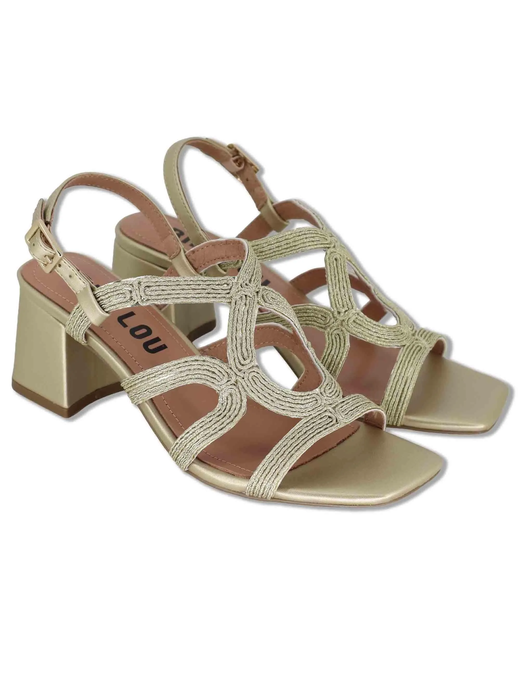Sandali slingback Meli in pelle e tessuto oro Donna 876Z94HG 04-ORO sold by Spatarella product image thumbnail 2