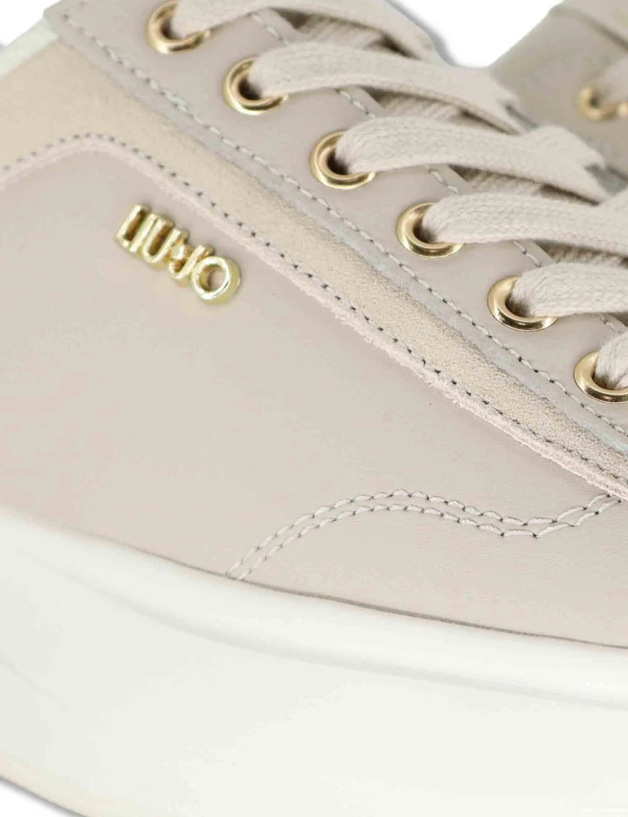 Sneakers in pelle e tessuto off white Donna CASPER 01 GOLD sold by Spatarella product image thumbnail 4