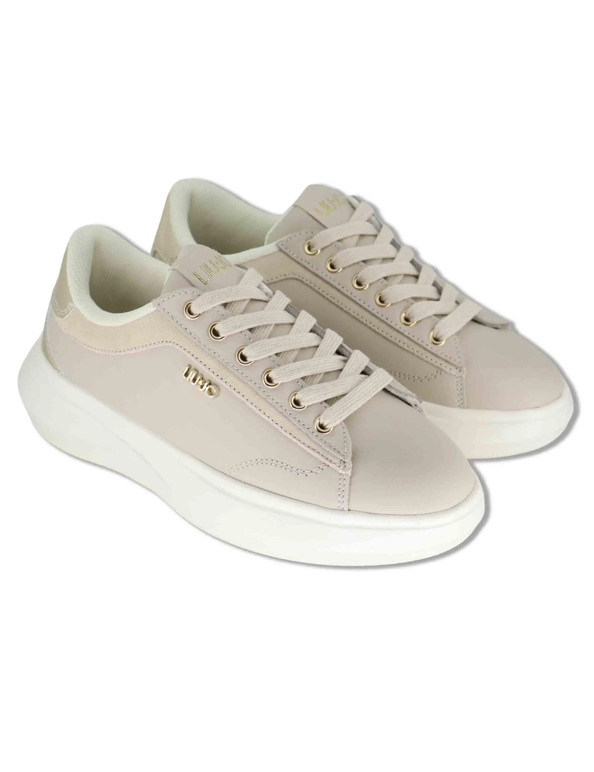 Sneakers in pelle e tessuto off white Donna CASPER 01 GOLD sold by Spatarella product image thumbnail 2