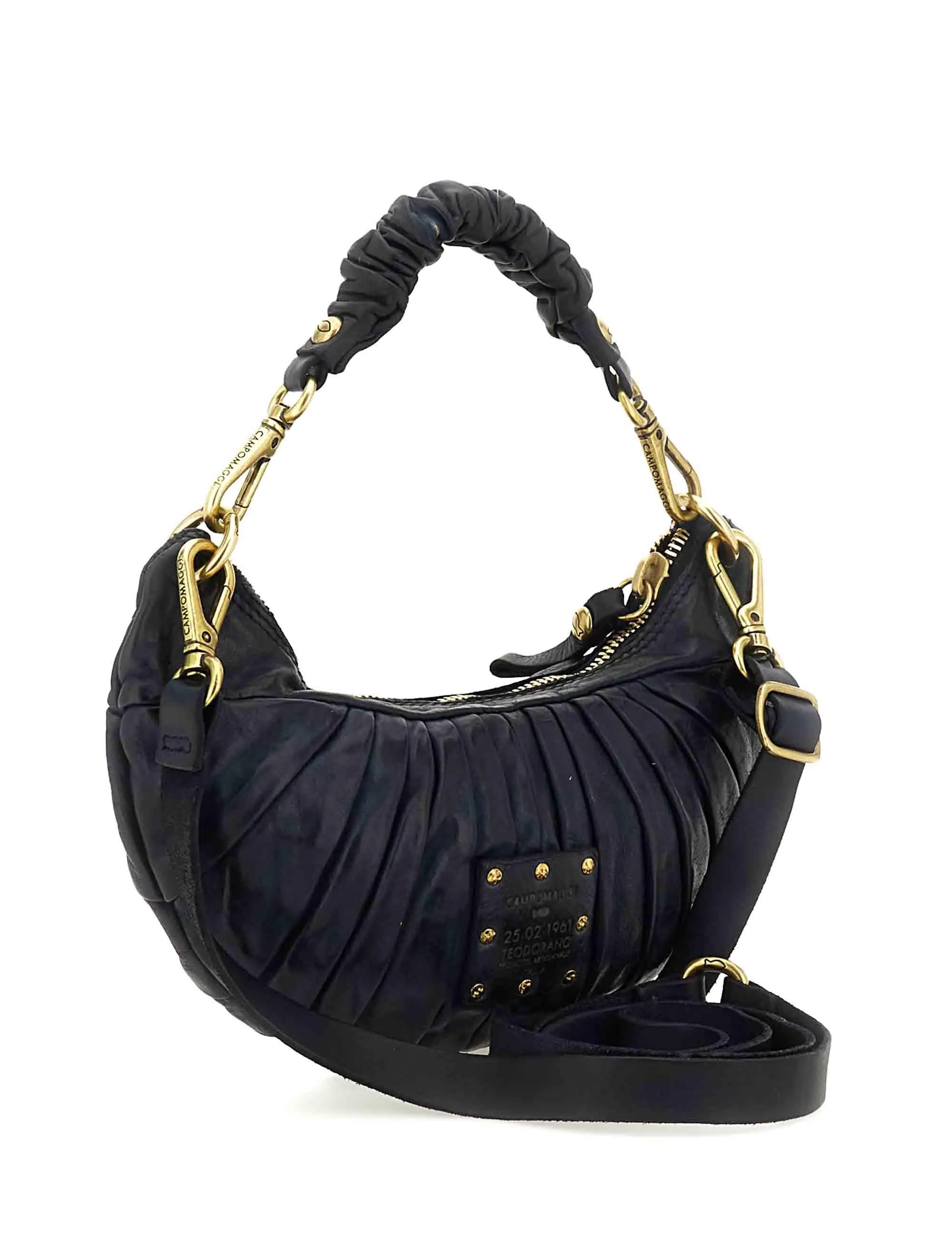 Borse Luna in pelle blu plissettata monospalla Donna C044070ND X2982 C3001 sold by Spatarella product image thumbnail 3