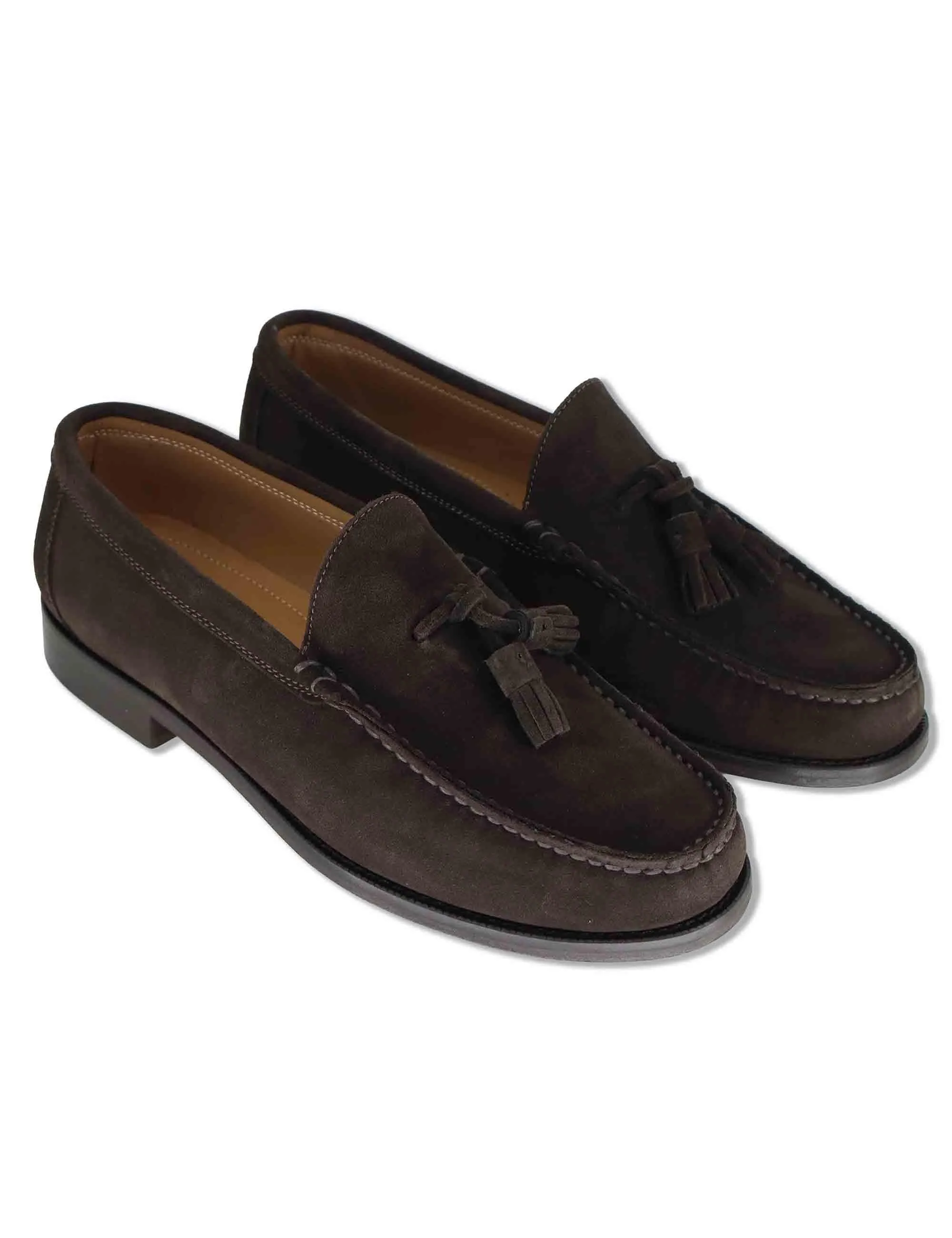 Mocassini Tassel in camoscio marrone con suola in cuoio Uomo SPSBG1020 014 sold by Spatarella product image thumbnail 2