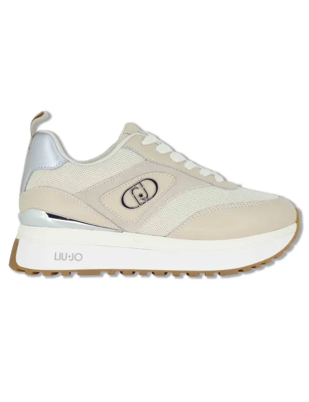Sneakers donna in pelle e tessuto beige Donna MAXI WONDER 97 BIS ROPE made by Liu Jo
