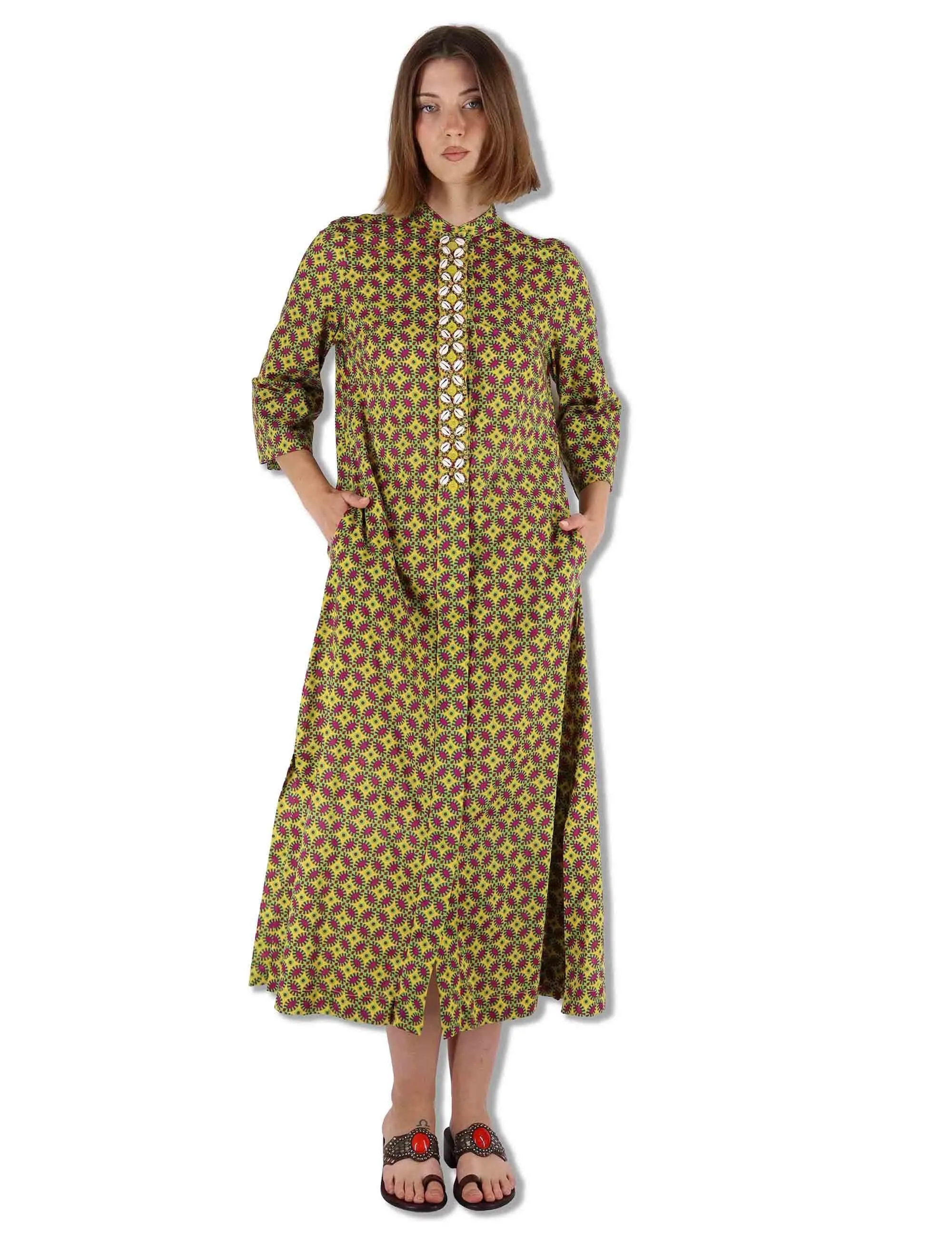 Abiti Floral Spin in cotone verde a fantasia Donna JF669915215 B7003 sold by Spatarella