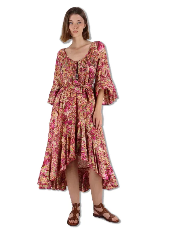 Abiti midi Sweet Butterfly in cotone giallo Donna JF669515217 B7008 made by Spatarella