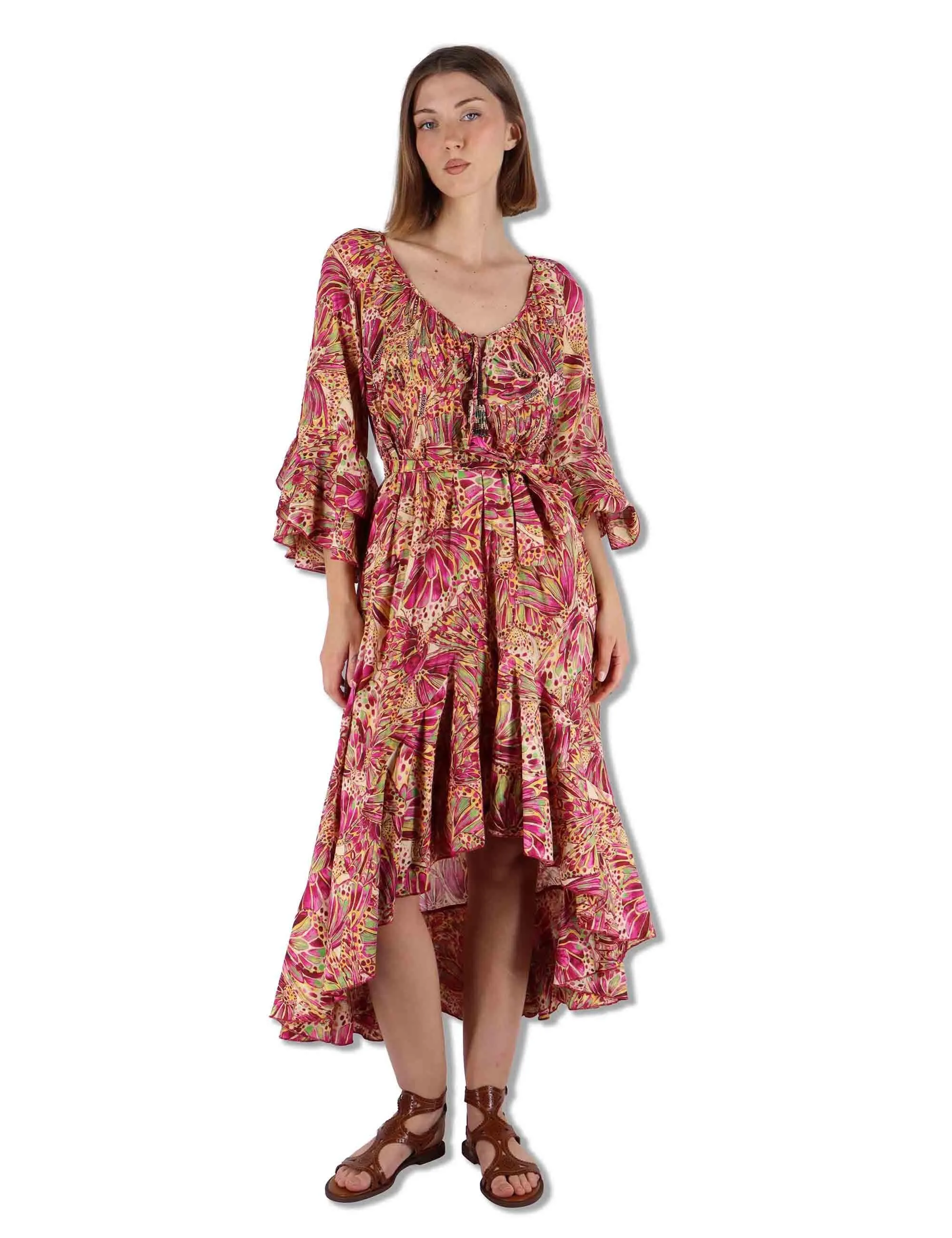 Abiti midi Sweet Butterfly in cotone giallo Donna JF669515217 B7008 sold by Spatarella product image thumbnail 2