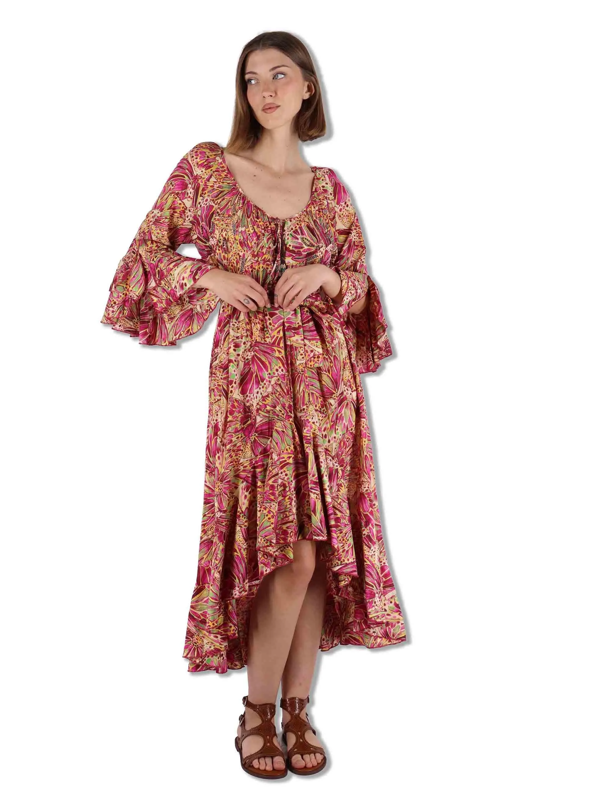 Abiti midi Sweet Butterfly in cotone giallo Donna JF669515217 B7008 sold by Spatarella product image thumbnail 3