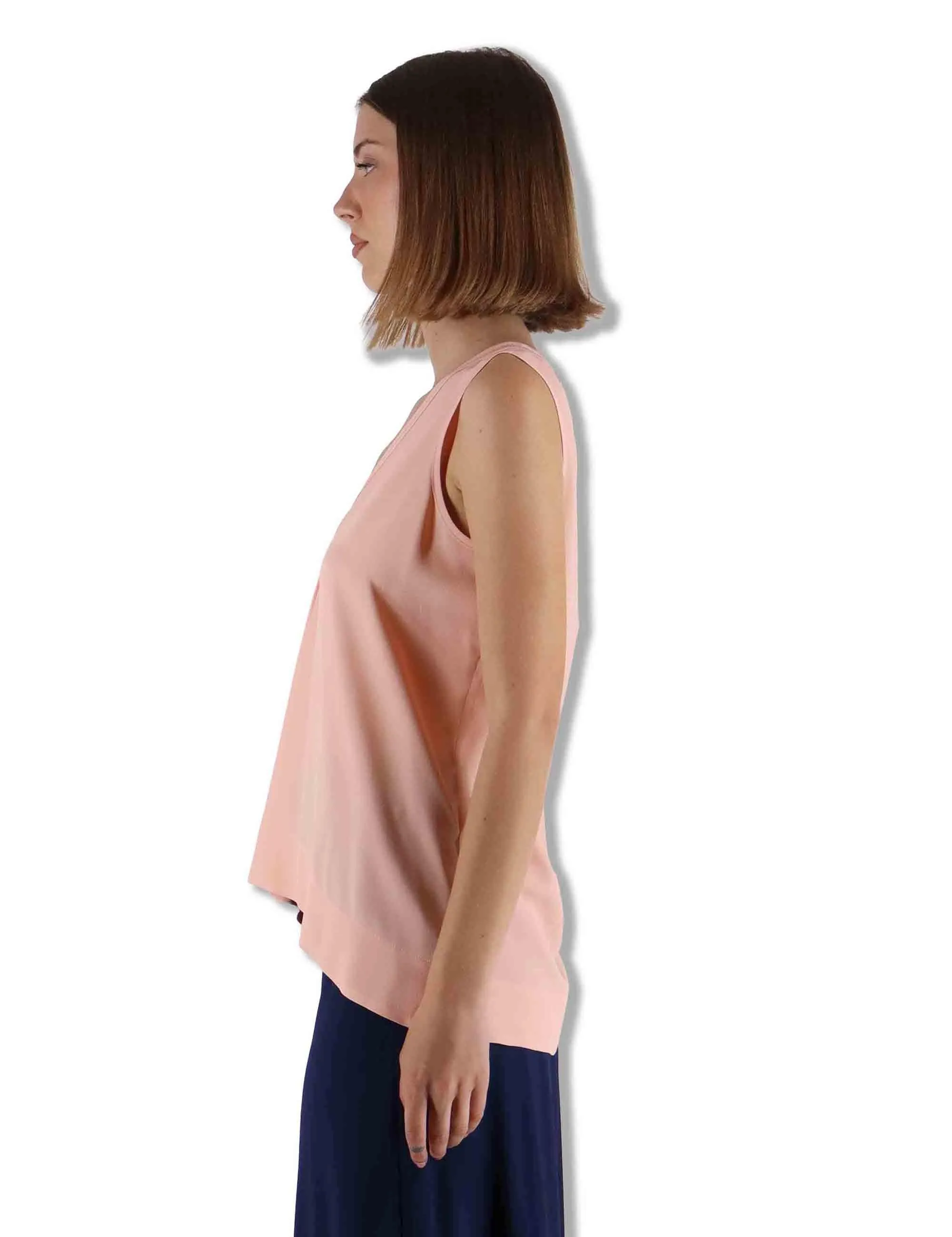 Top Fluid Crepe in seta rosa Donna JP554050672 32001 sold by Spatarella product image thumbnail 4