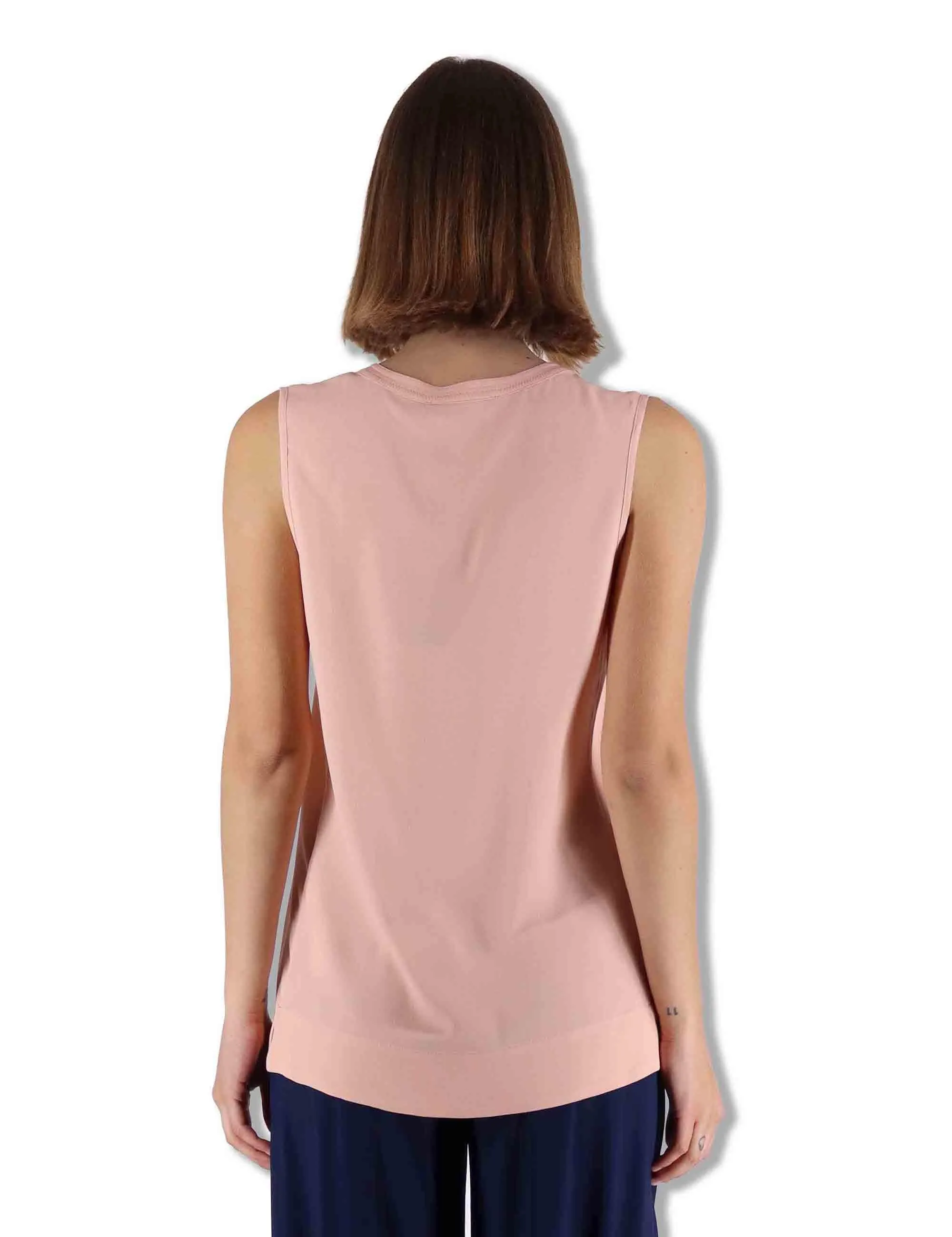Top Fluid Crepe in seta rosa Donna JP554050672 32001 sold by Spatarella product image thumbnail 5