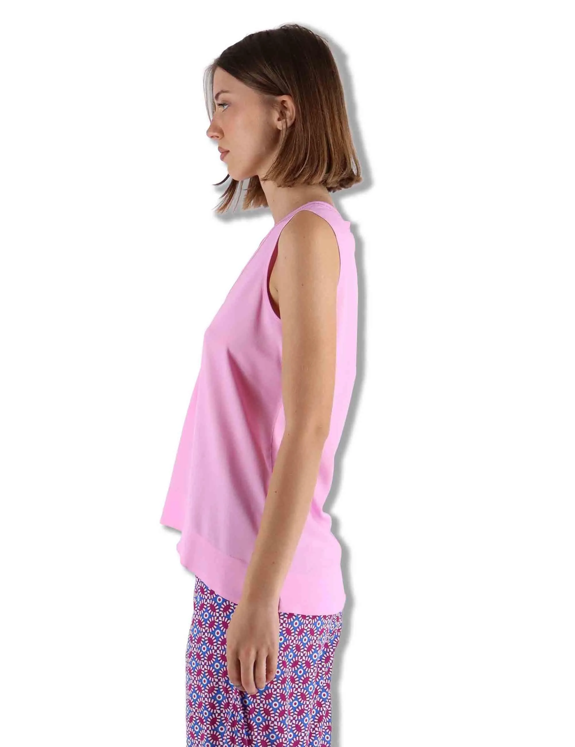 Top Fluid Crepe in seta rosa Donna JP554050672 32015 sold by Spatarella product image thumbnail 4