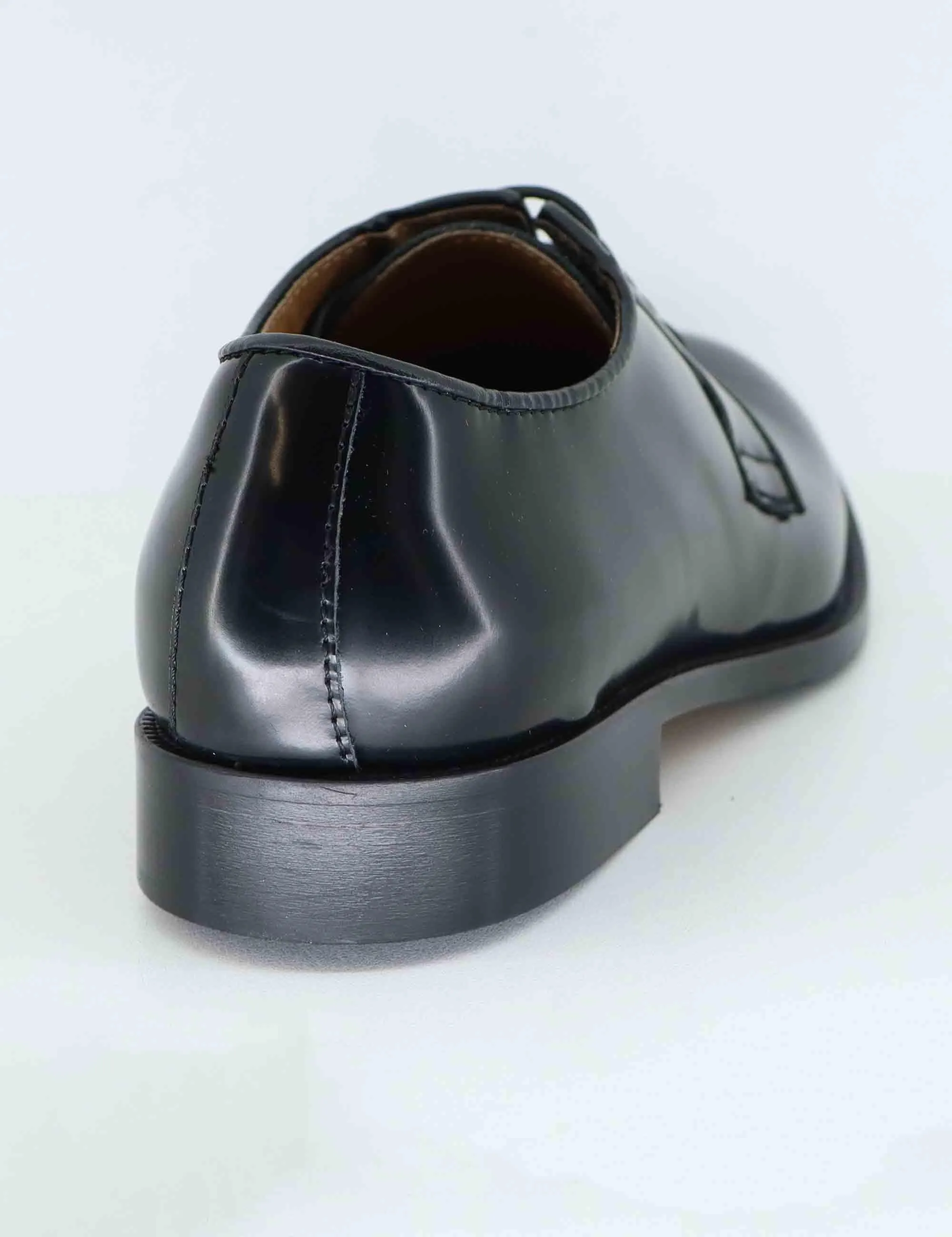 Stringate in pelle nera con suola in cuoio Uomo SPDU603 S001 sold by Spatarella product image thumbnail 5