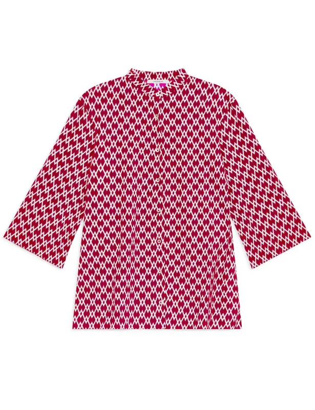 Caftano Diamond Glow in tessuto rosso stampato Donna JM557570674 B3038 made by Spatarella