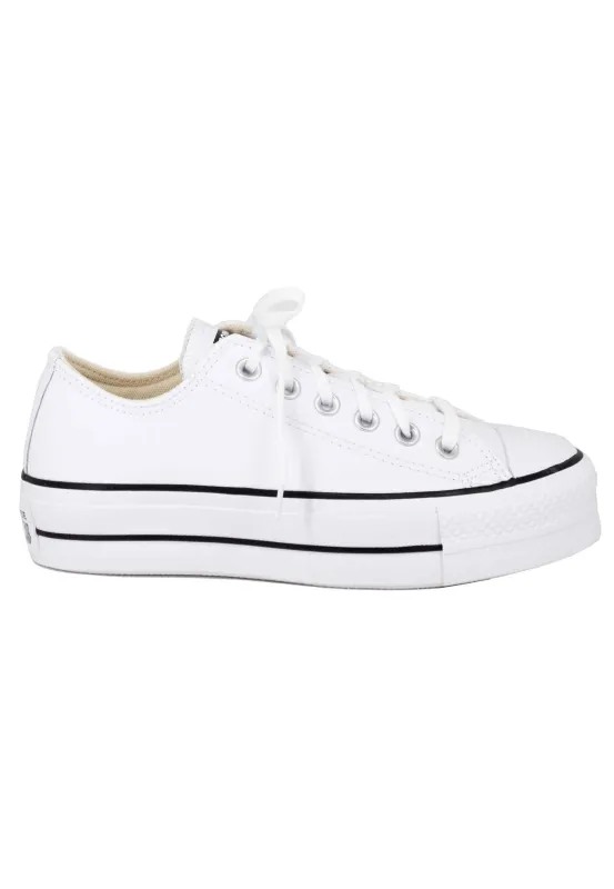 Sneakers donna Chuck Taylor in tela bianca con fondo zeppa Donna CHUCK TAYLORD 561680C made by Converse