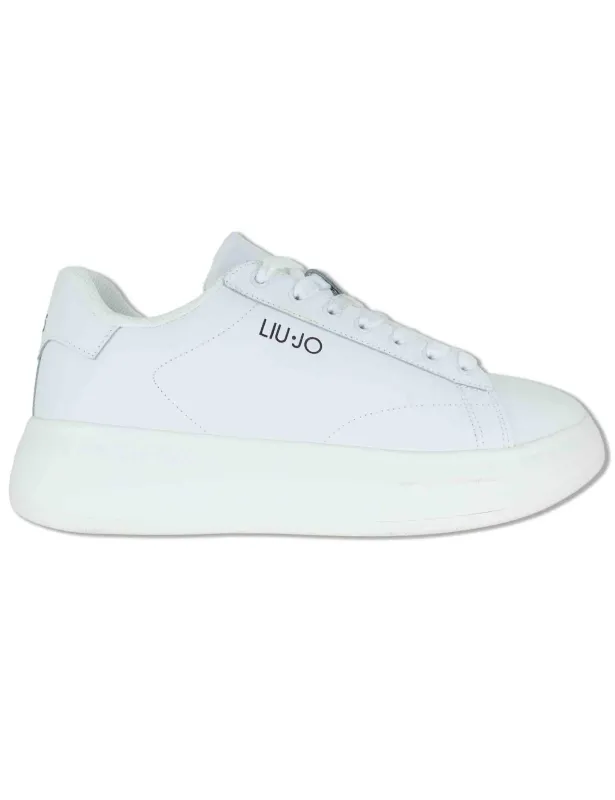 Sneakers in pelle bianca con suola alta Uomo BIG 01 WHITE made by Liu Jo
