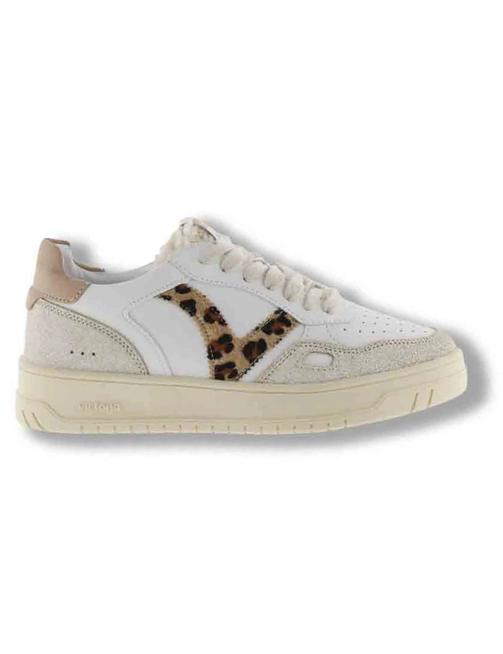 Sneakers Seul effetto pelle bianca con inserti animal print Donna 1257124 87 Camel sold by Spatarella