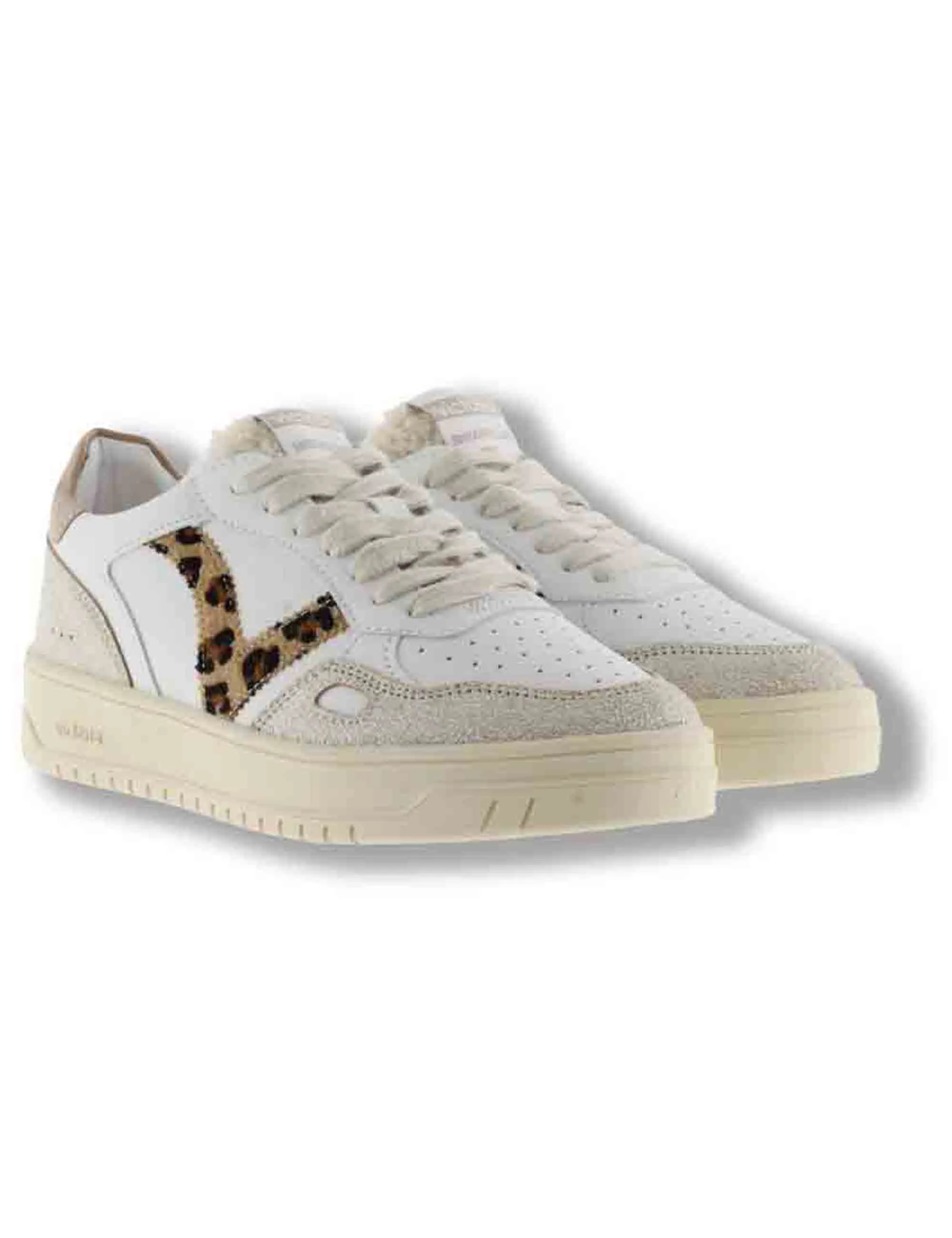 Sneakers Seul effetto pelle bianca con inserti animal print Donna 1257124 87 Camel sold by Spatarella product image thumbnail 2