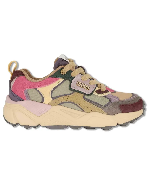 Sneakers Garner Flashy in tessuto e pelle verde Donna GARNER FLASHY 128 made by Colmar