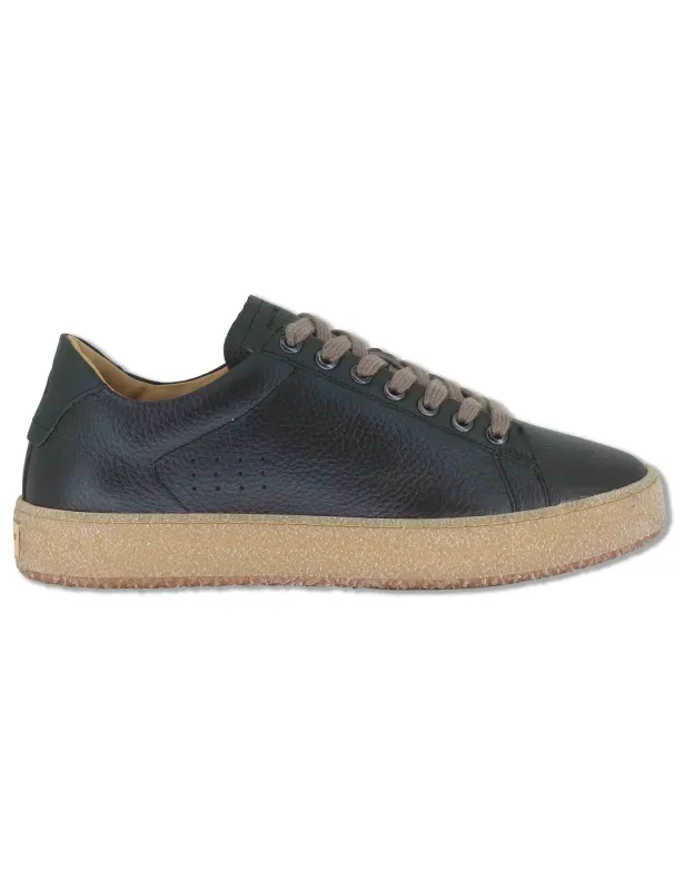Sneakers Kelpe in pelle nera sottopiede memory foam Uomo 13971A 7523AM made by Spatarella