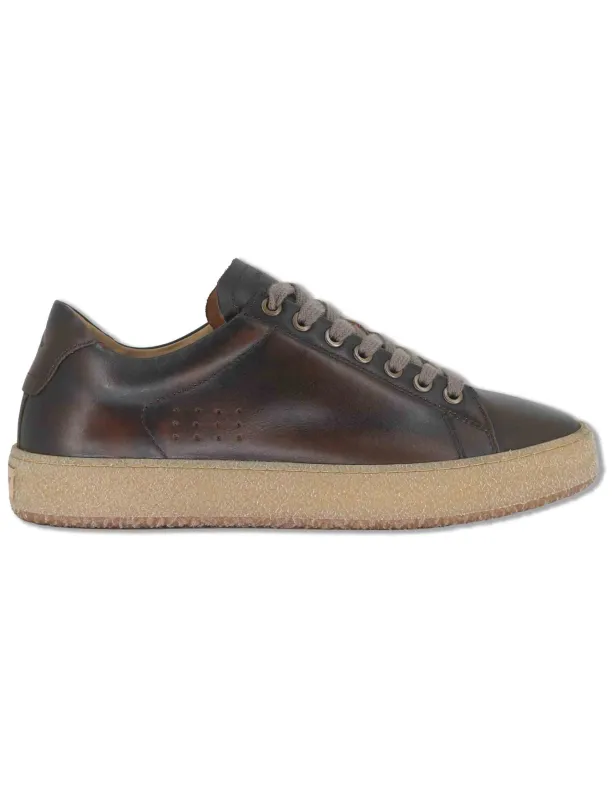 Sneakers Kelpe in pelle marrone sottopiede memory foam Uomo 13971A 7600AM made by Spatarella