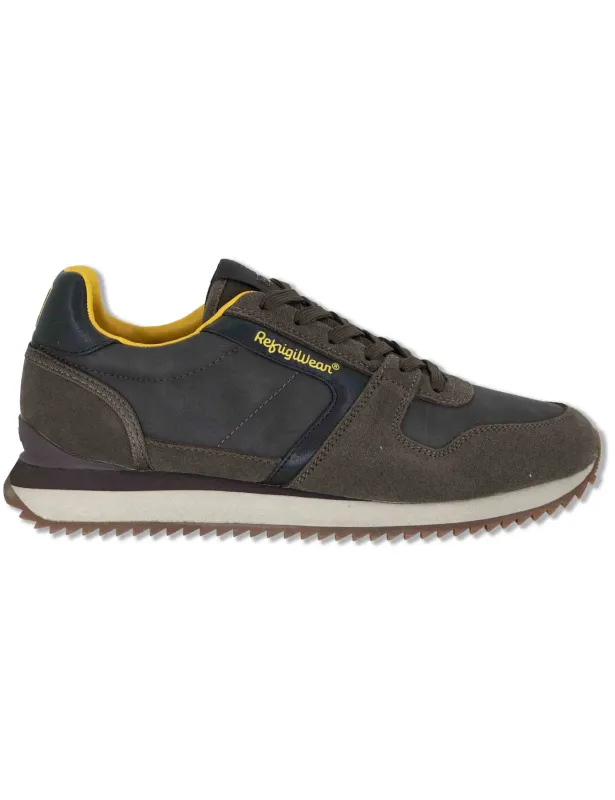 Sneakers in pelle marrone con riporti Uomo F6RIDGE01 DKB made by RefrigiWear